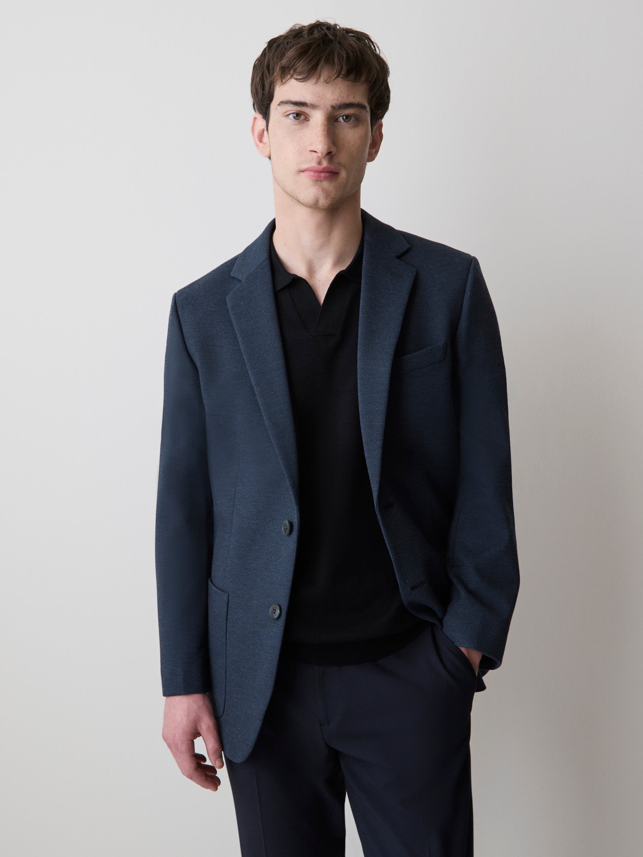 Slim Fit Knit Blazer rw&co Limited Time Discount