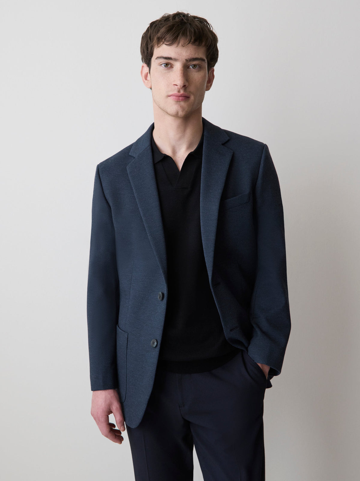 Slim Fit Knit Blazer rw&co Limited Time Discount
