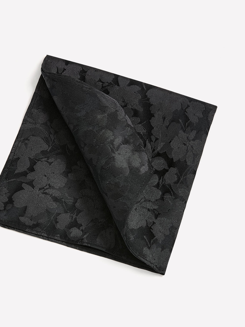 Black Handkerchief with Tonal Floral Pattern rw&co Special Promo Price