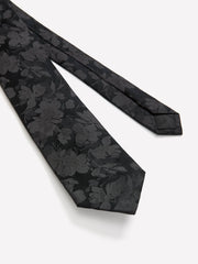 Silk Floral Tie in Regular Black Tone rw&co Great Value Deal