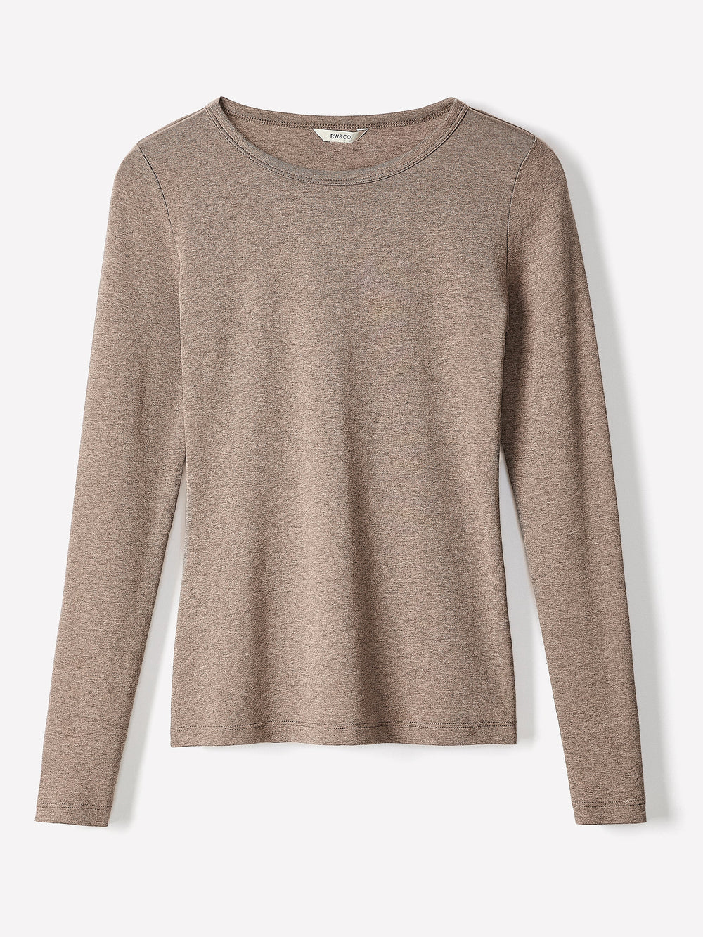 Luxe Knit Long-Sleeve Crew-Neck Fitted Ribbed Tee rw&co Special Offer