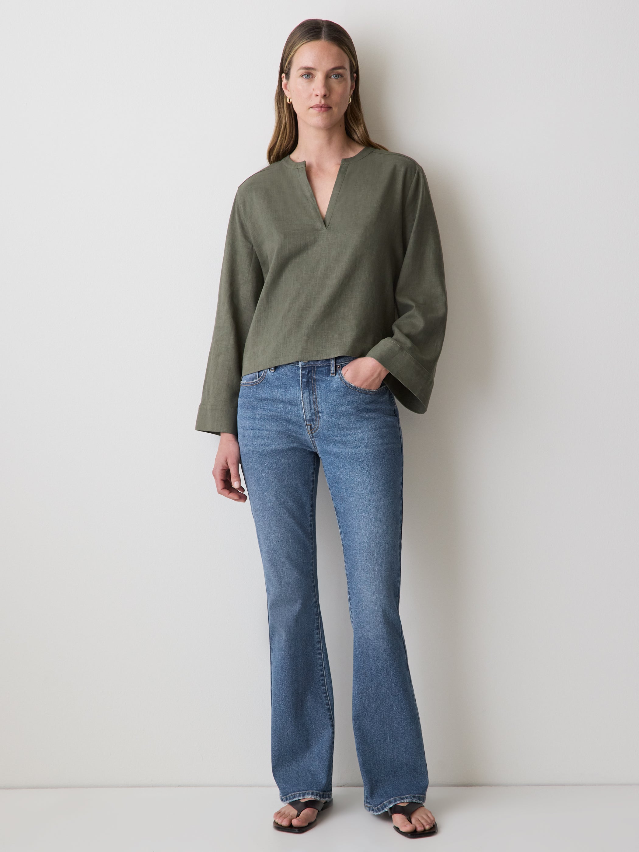 Mid-Rise Bootcut Jeans rw&co Limited Time Discount
