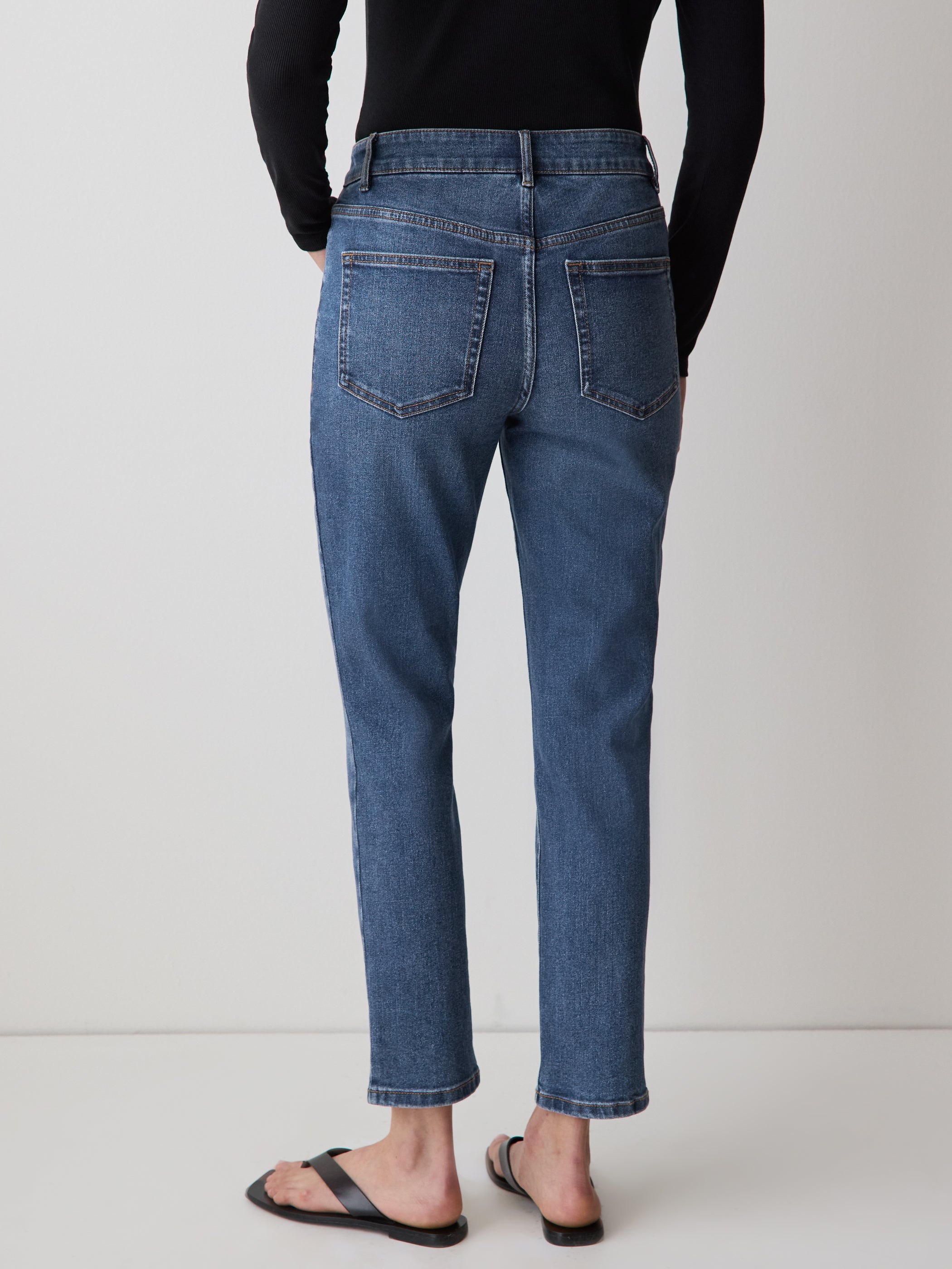 Deep-Blue Mid-Rise Skinny Jeans rw&co Limited Time Discount