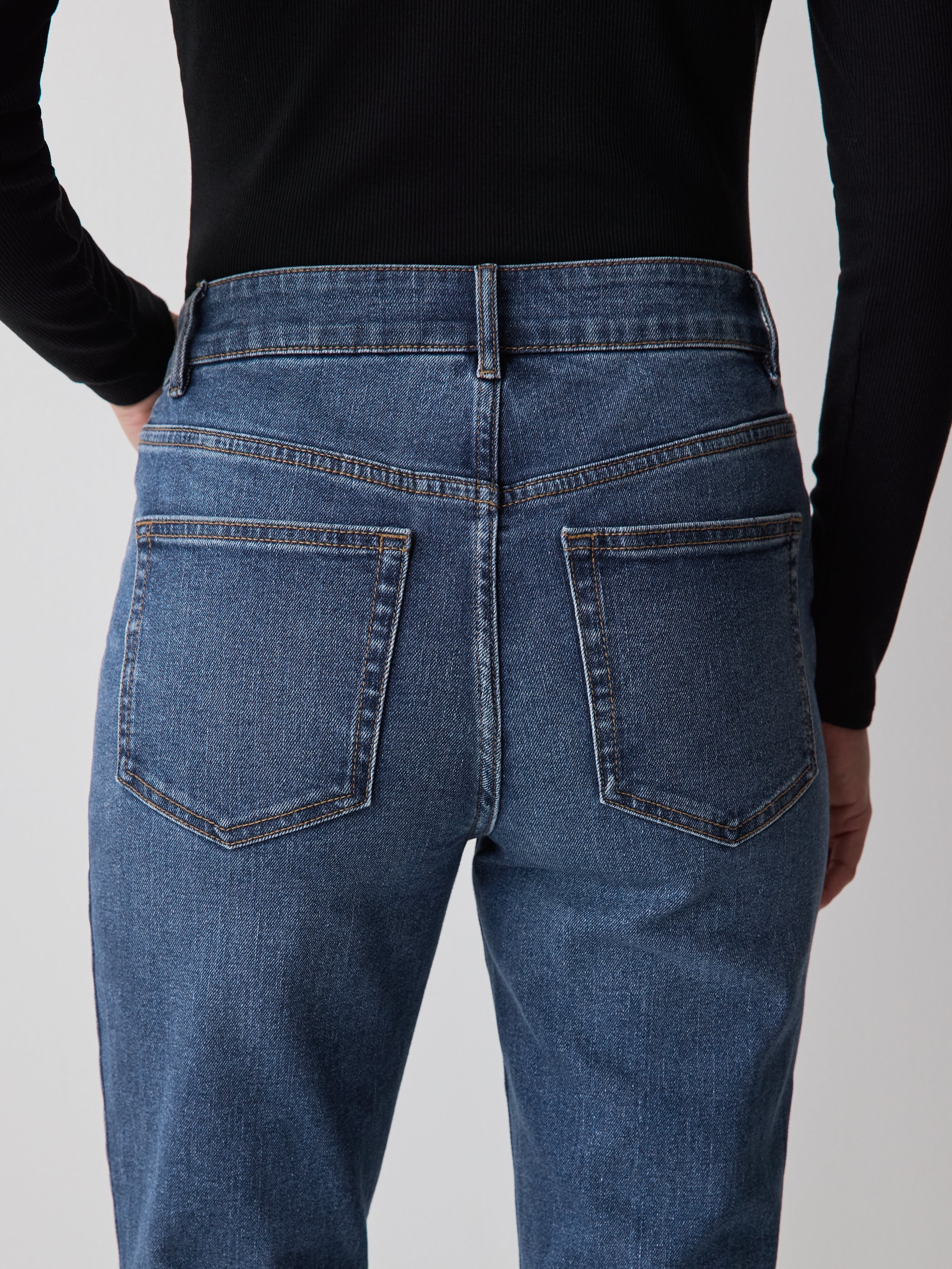 Deep-Blue Mid-Rise Skinny Jeans rw&co Limited Time Discount