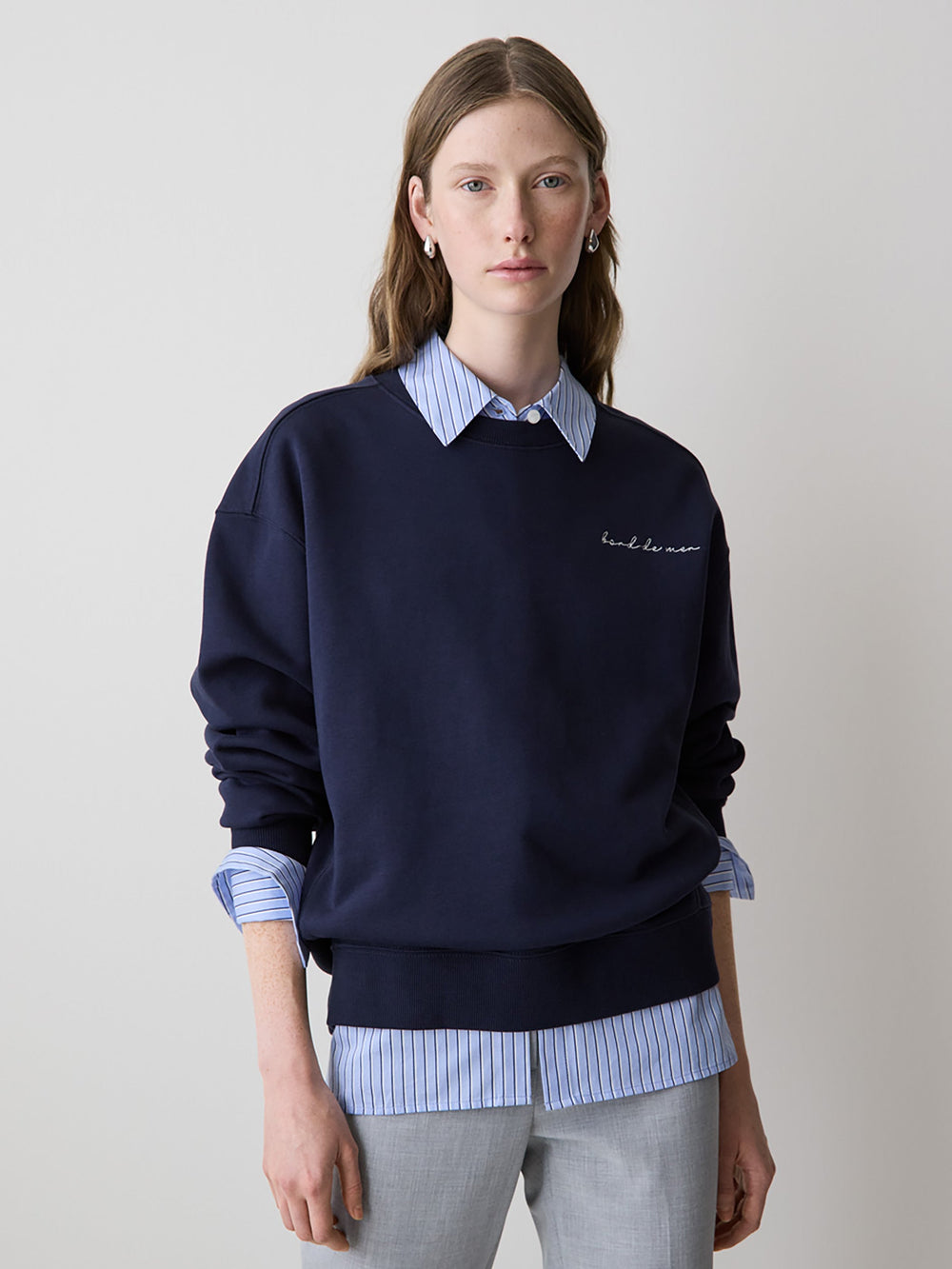 Long-Sleeve Crew-Neck French Terry Sweatshirt rw&co Exclusive Sale Price