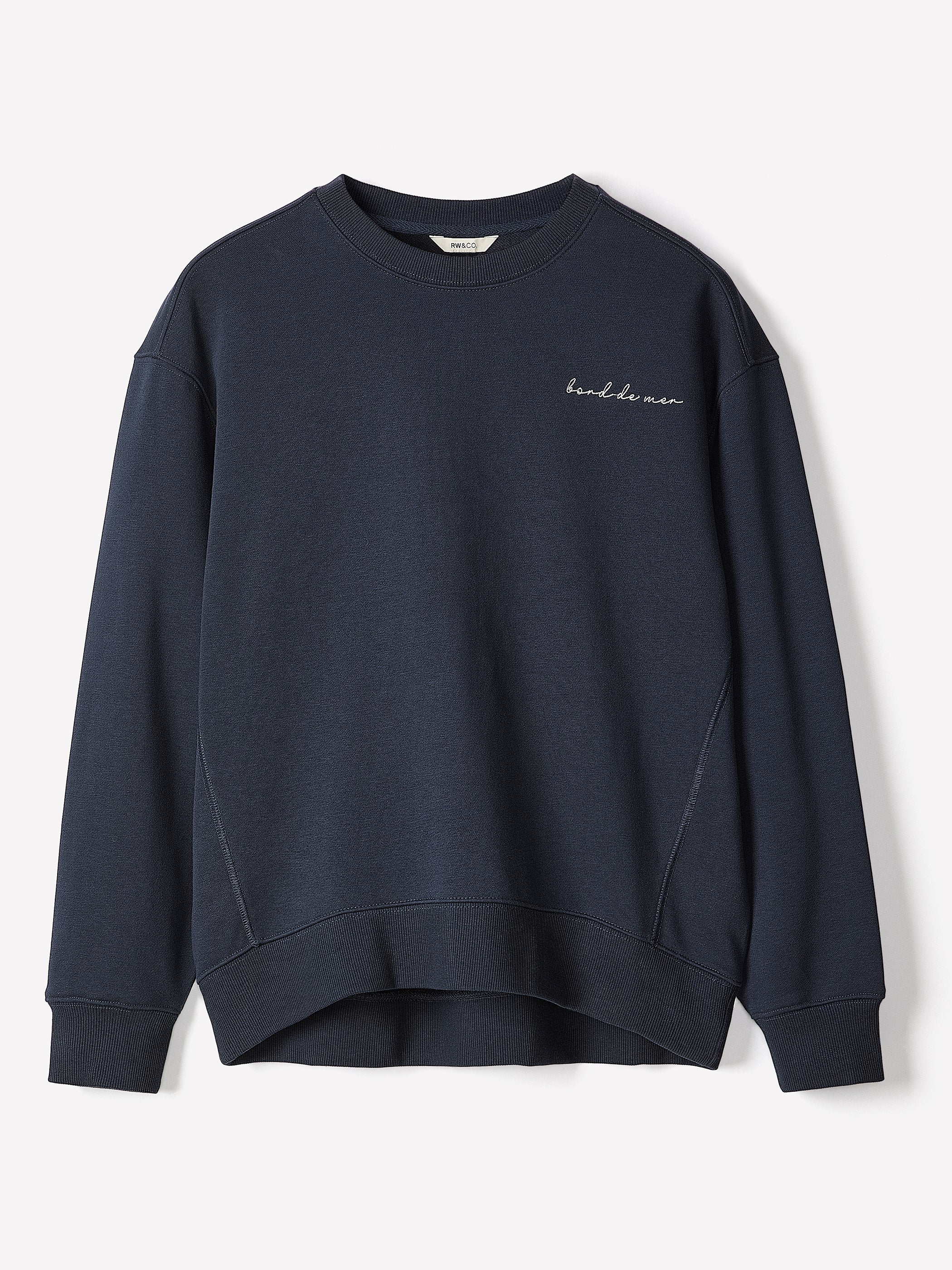 Long-Sleeve Crew-Neck French Terry Sweatshirt rw&co Exclusive Sale Price