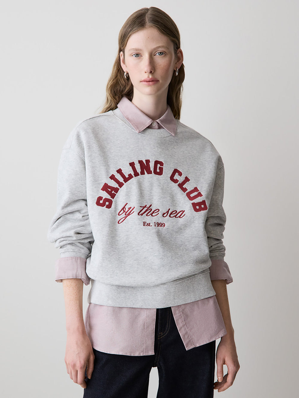 Long-Sleeve Crew-Neck French Terry Sweatshirt rw&co Exclusive Sale Price