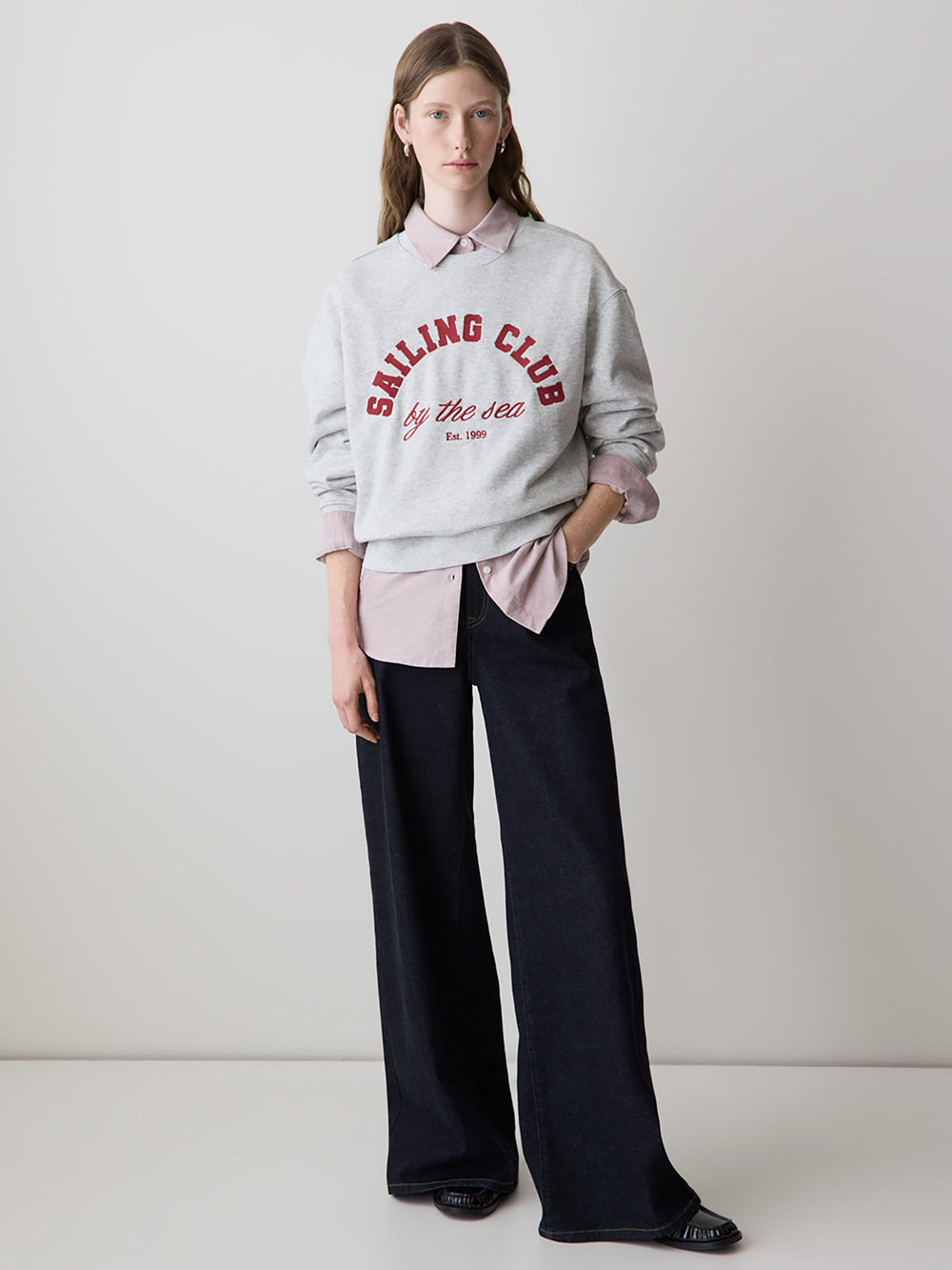 Long-Sleeve Crew-Neck French Terry Sweatshirt rw&co Exclusive Sale Price