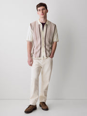 Short-Sleeve Shirt Sweater with Vertical Stripes rw&co Exclusive Sale Price