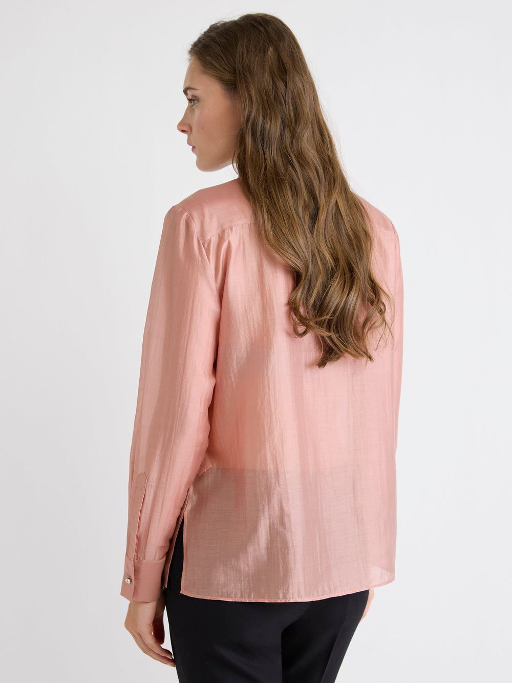 Long-Sleeve Buttoned-Down Blouse with Rhinestones rw&co On Sale