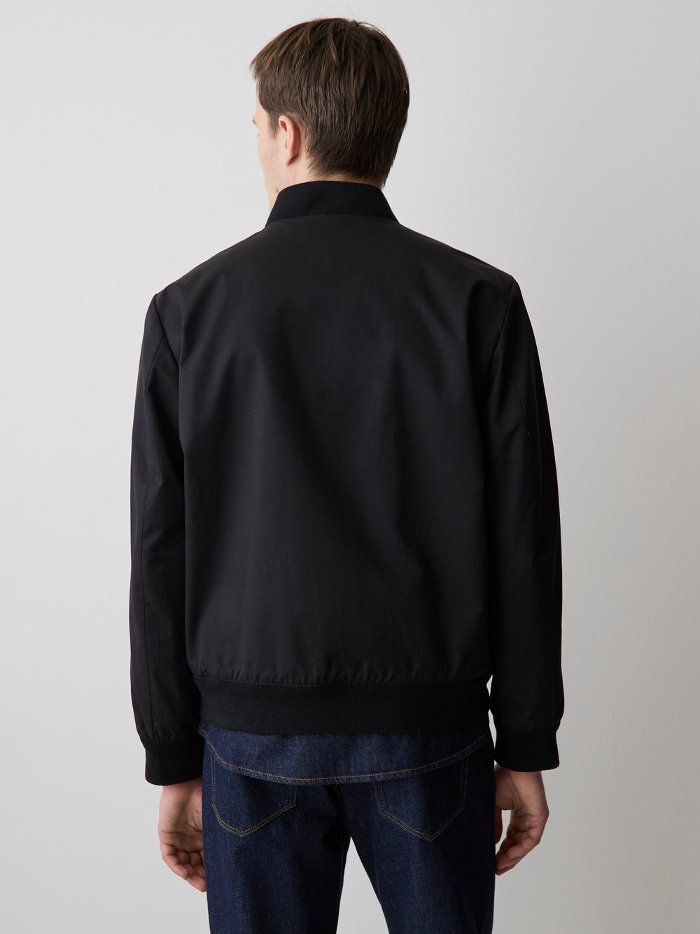 Black Twill Bomber Jacket rw&co On Sale