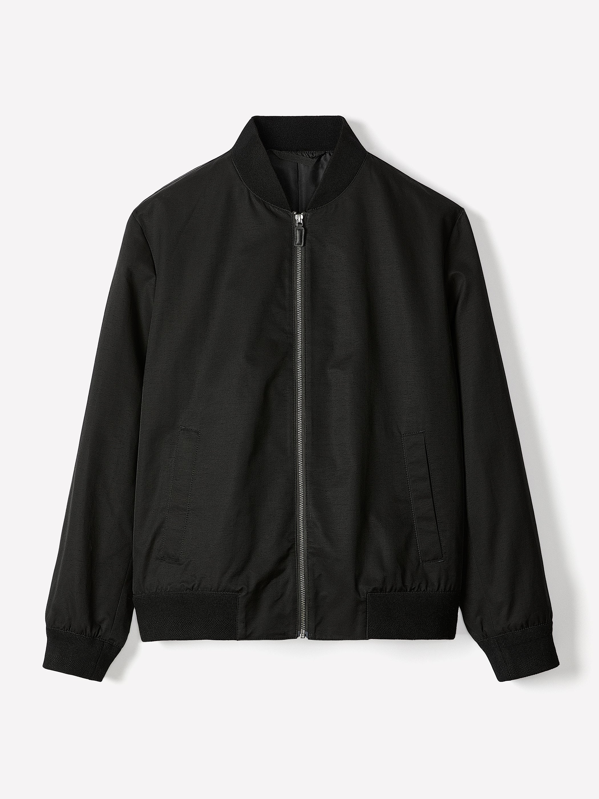 Black Twill Bomber Jacket rw&co On Sale