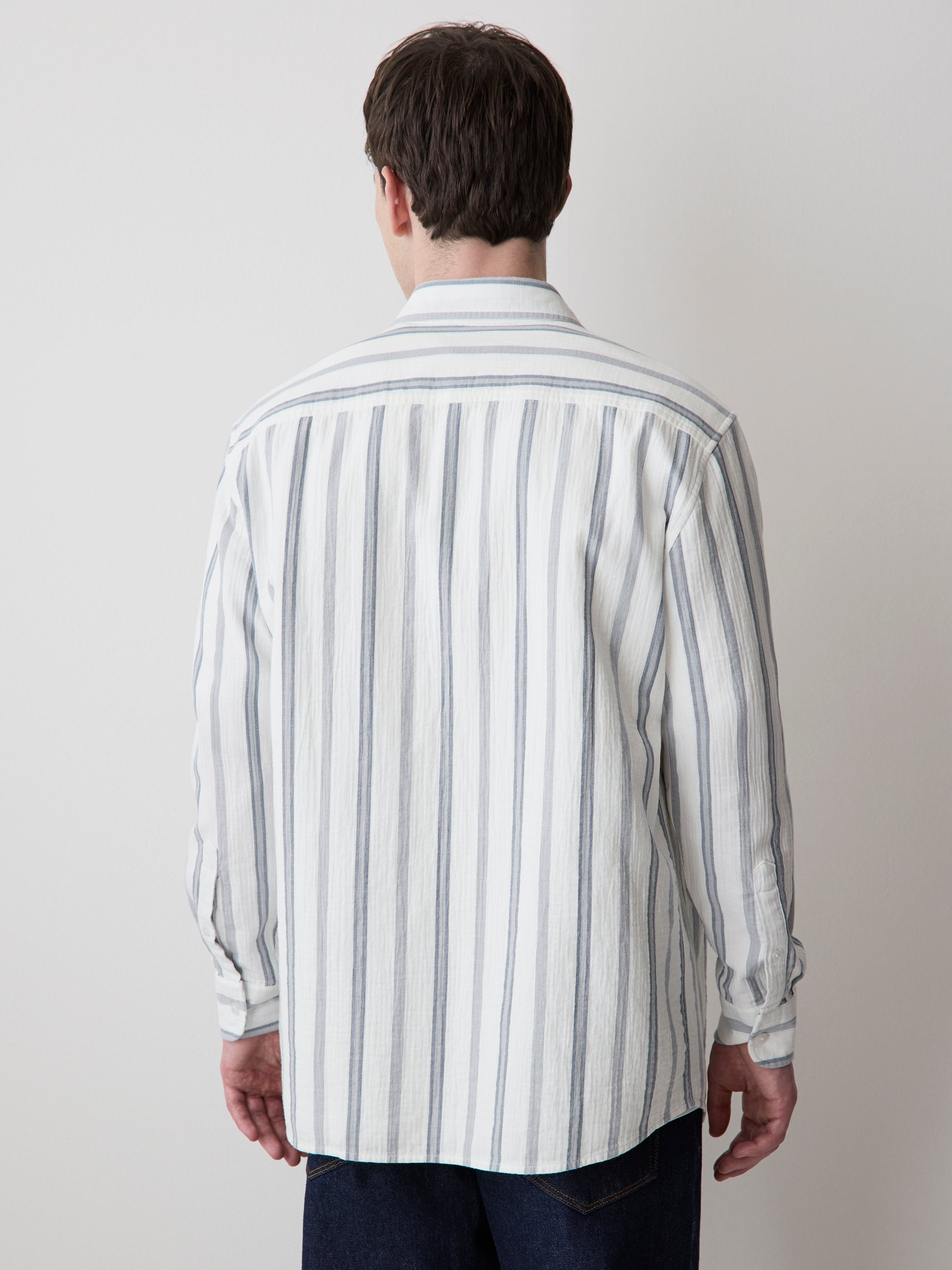 Striped Long-Sleeve Gauze Shirt rw&co Special Promo Price