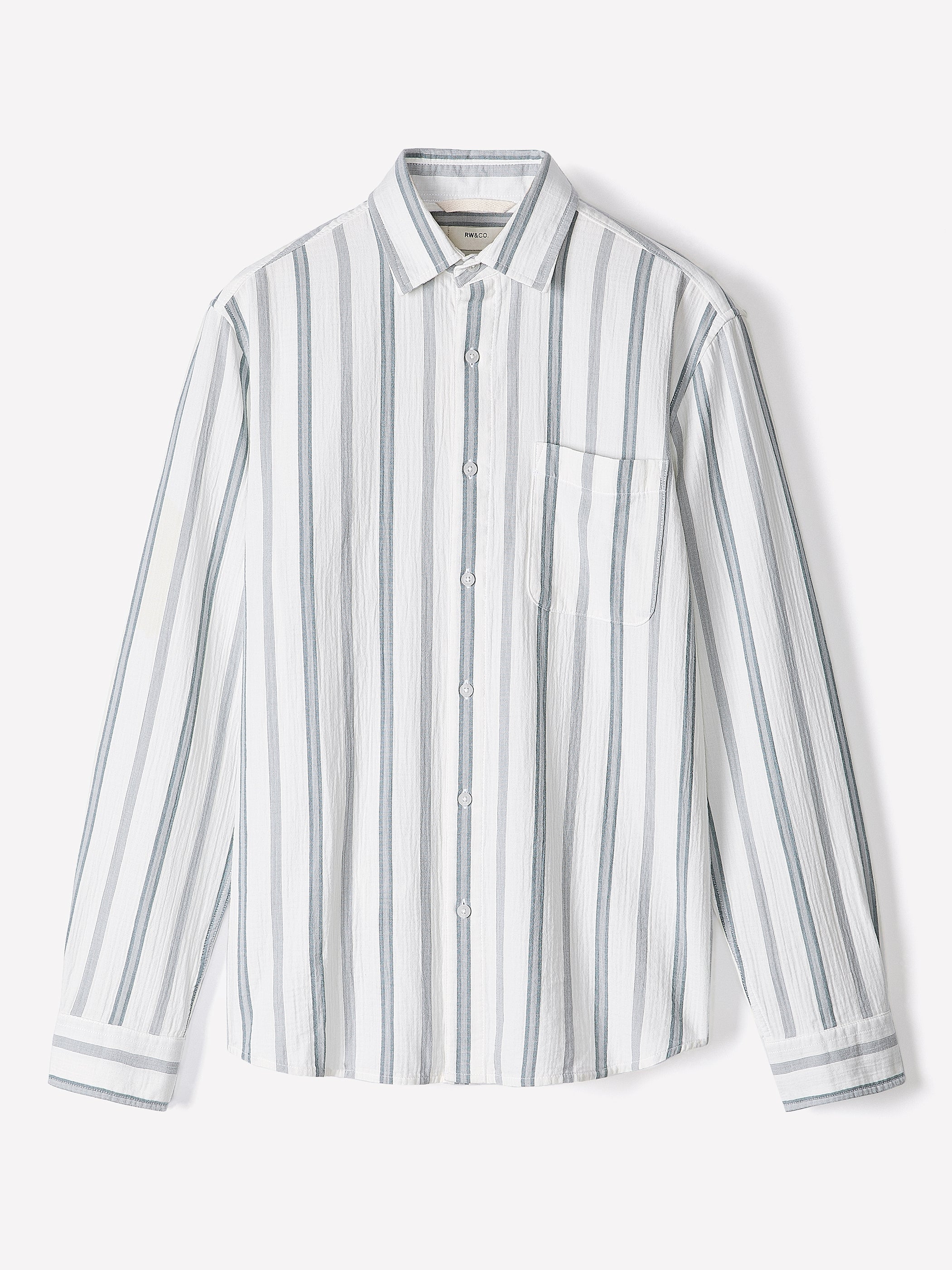 Striped Long-Sleeve Gauze Shirt rw&co Special Promo Price
