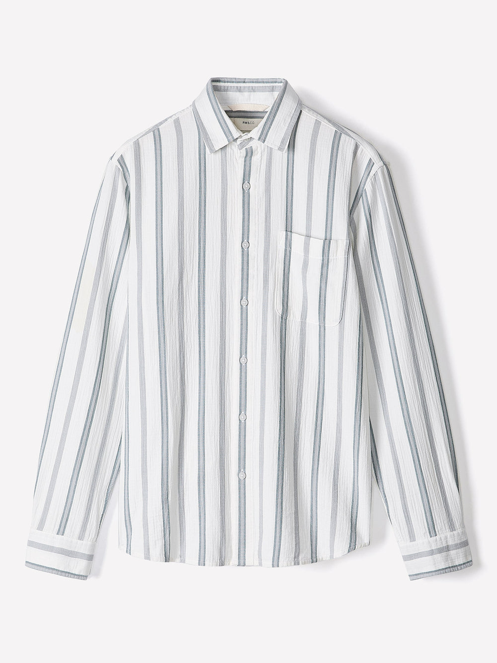 Striped Long-Sleeve Gauze Shirt rw&co Special Promo Price