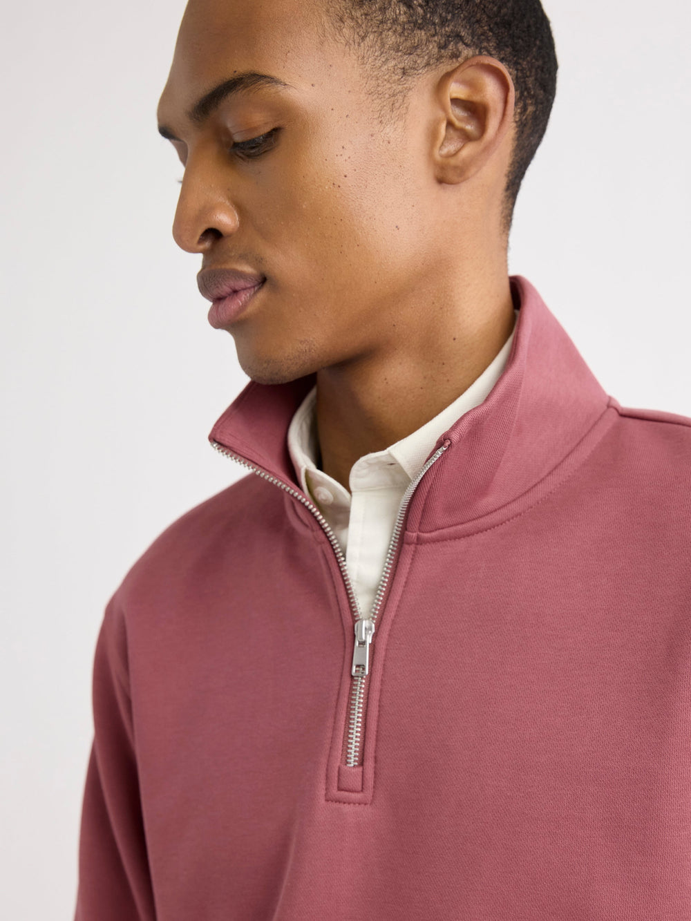 Long-Sleeve Quarter-Zip Mock-Neck Sweater rw&co Special Promo Price