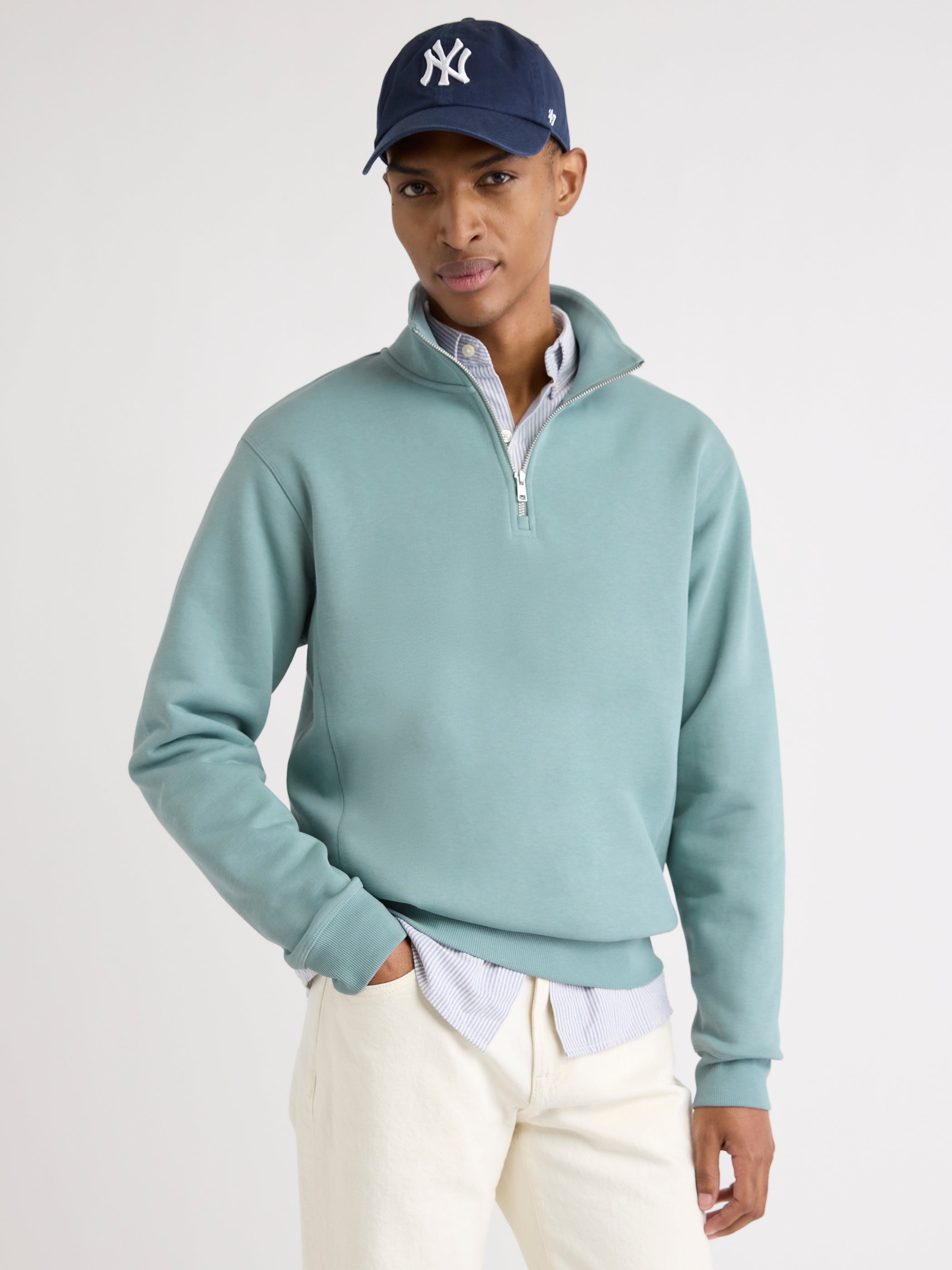 Long-Sleeve Quarter-Zip Mock-Neck Sweater rw&co Special Promo Price