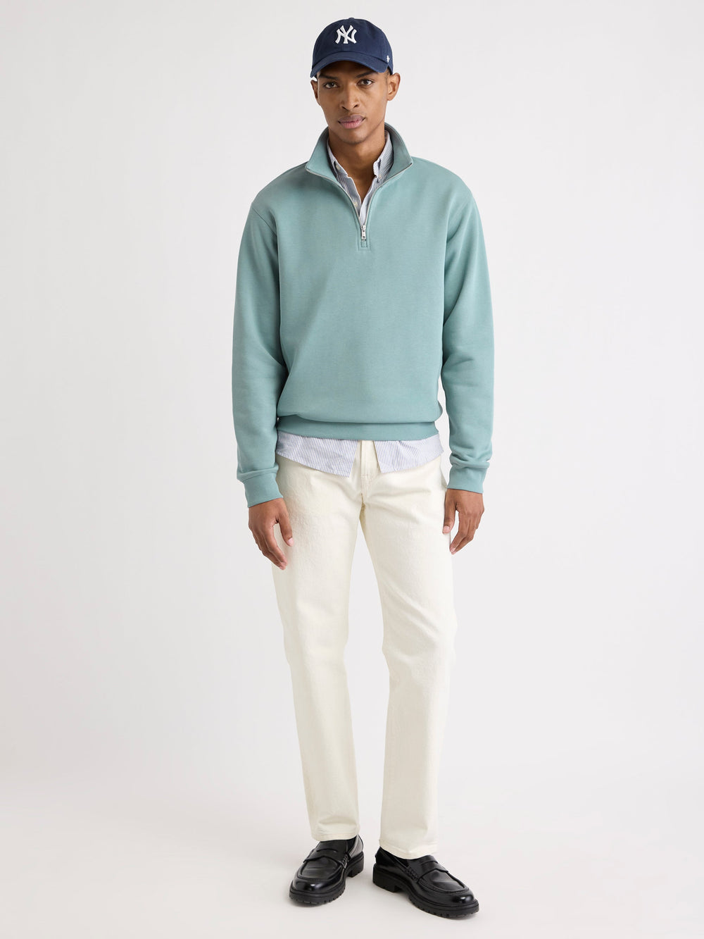 Long-Sleeve Quarter-Zip Mock-Neck Sweater rw&co Special Promo Price