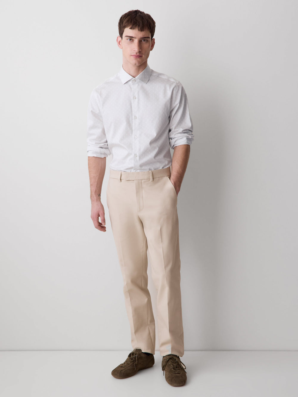 Tailored Fit Dress Shirt with Micro Geo Print rw&co On Sale