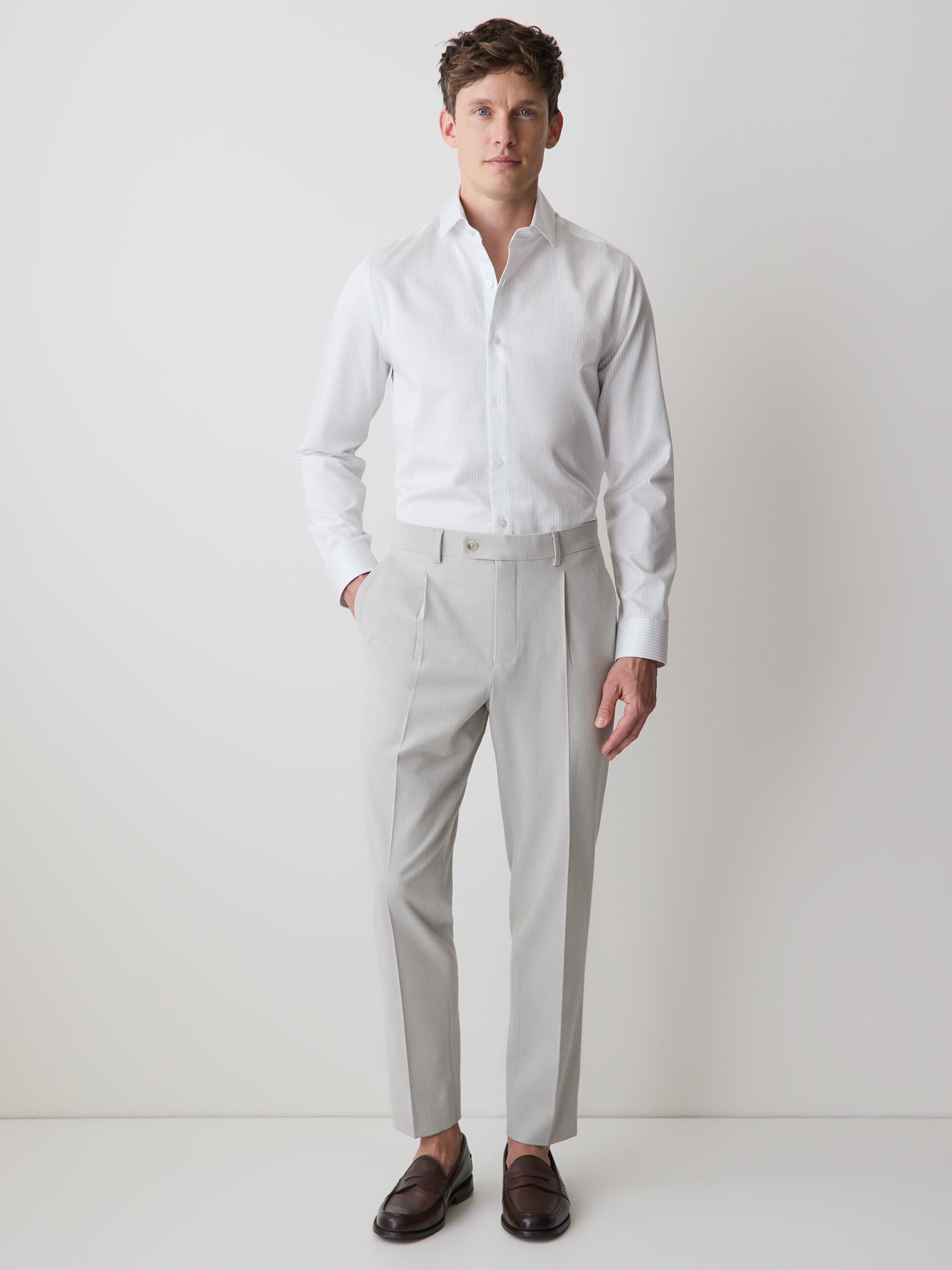 Slim-Fit Dress Shirt with Micro Dots rw&co Special Promo Price