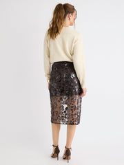 High-Rise Sequin Midi Skirt rw&co Special Offer