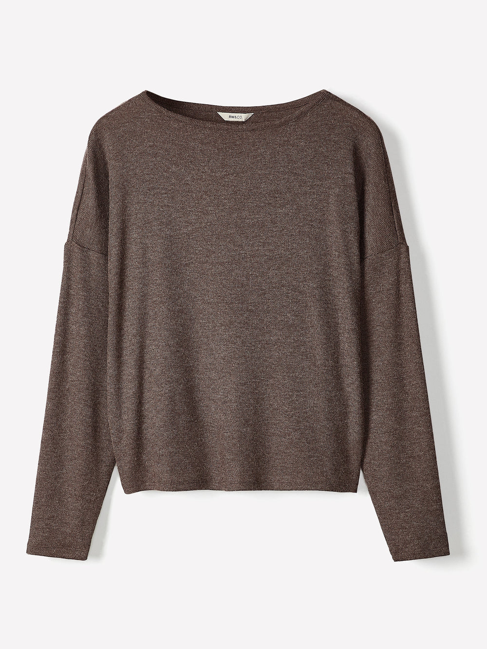 Long-Sleeve Crew-Neck Ribbed Top rw&co Great Value Deal