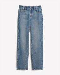 Long Medium-Wash Straight-Leg Jeans rw&co On Sale