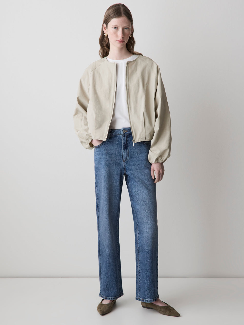 Cropped Straight-Leg Jeans rw&co Limited Time Discount