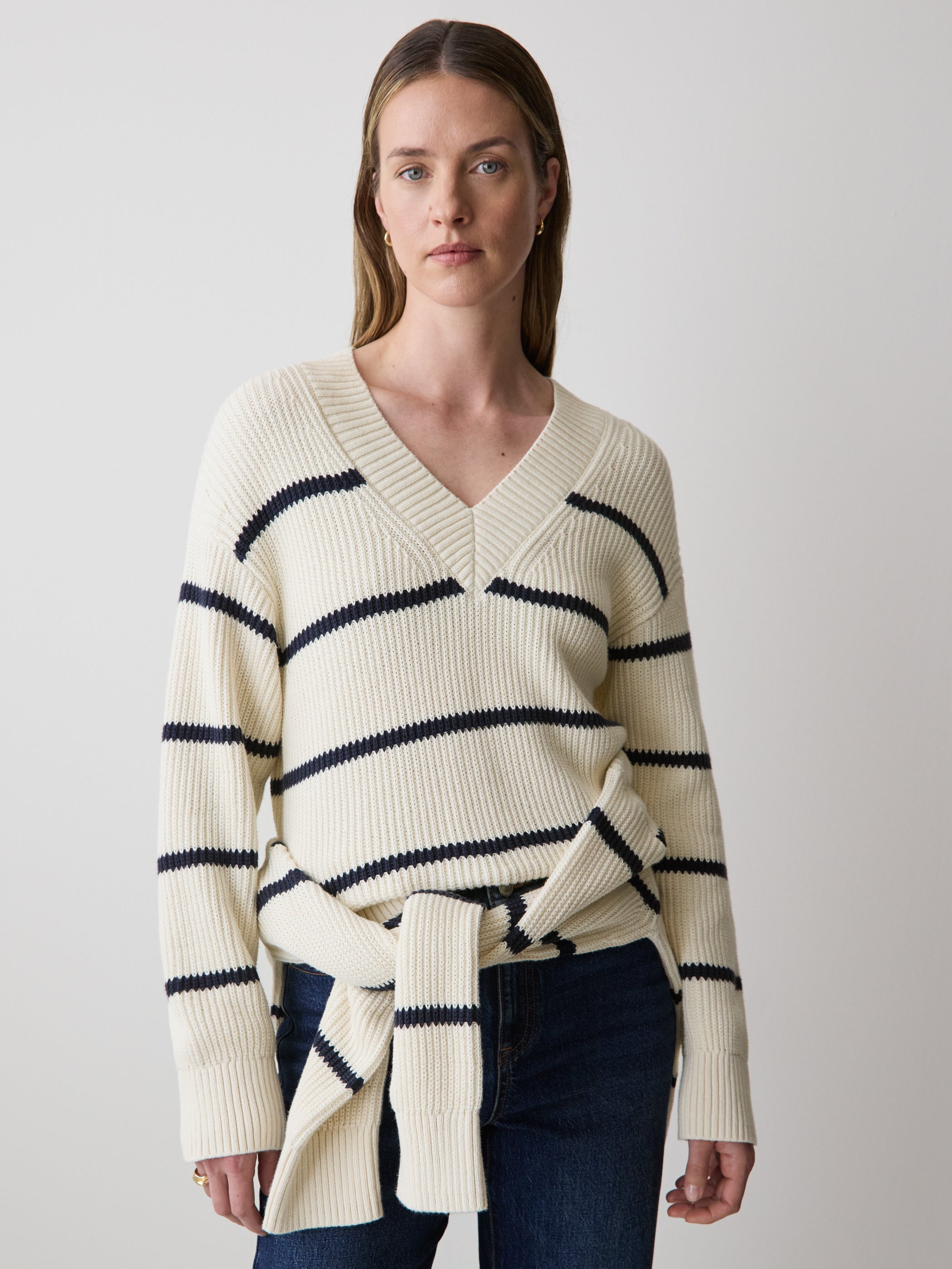 Long-Sleeve V-Neck Sweater rw&co On Sale