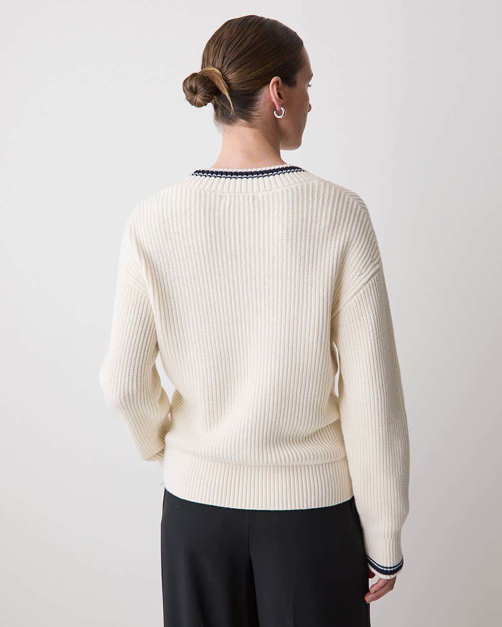 Long-Sleeve V-Neck Sweater rw&co On Sale