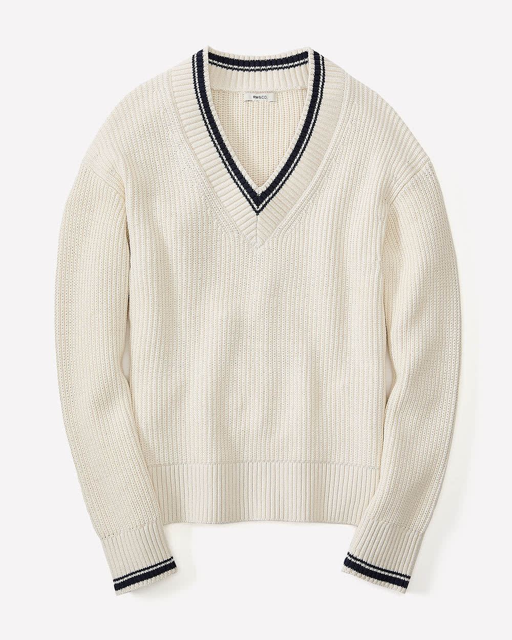 Long-Sleeve V-Neck Sweater rw&co On Sale