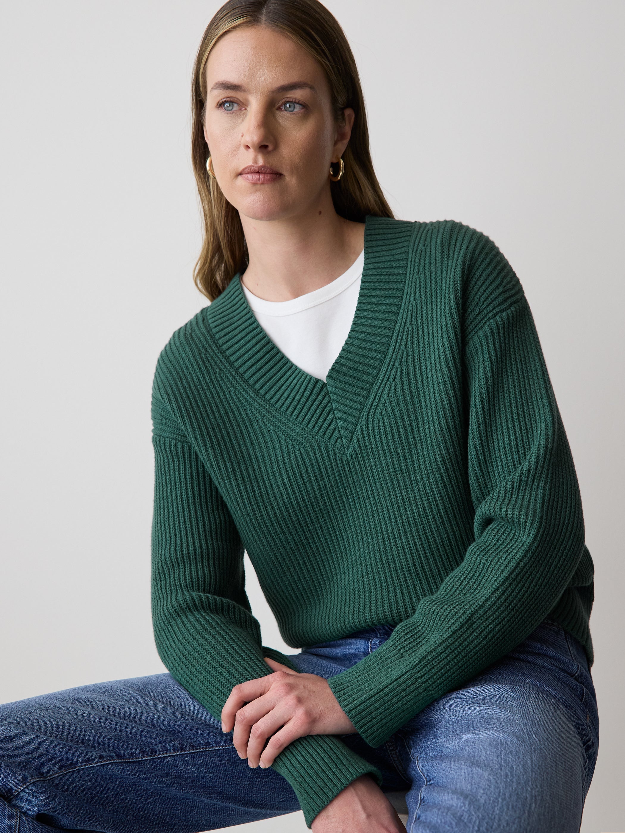 Long-Sleeve V-Neck Sweater rw&co On Sale