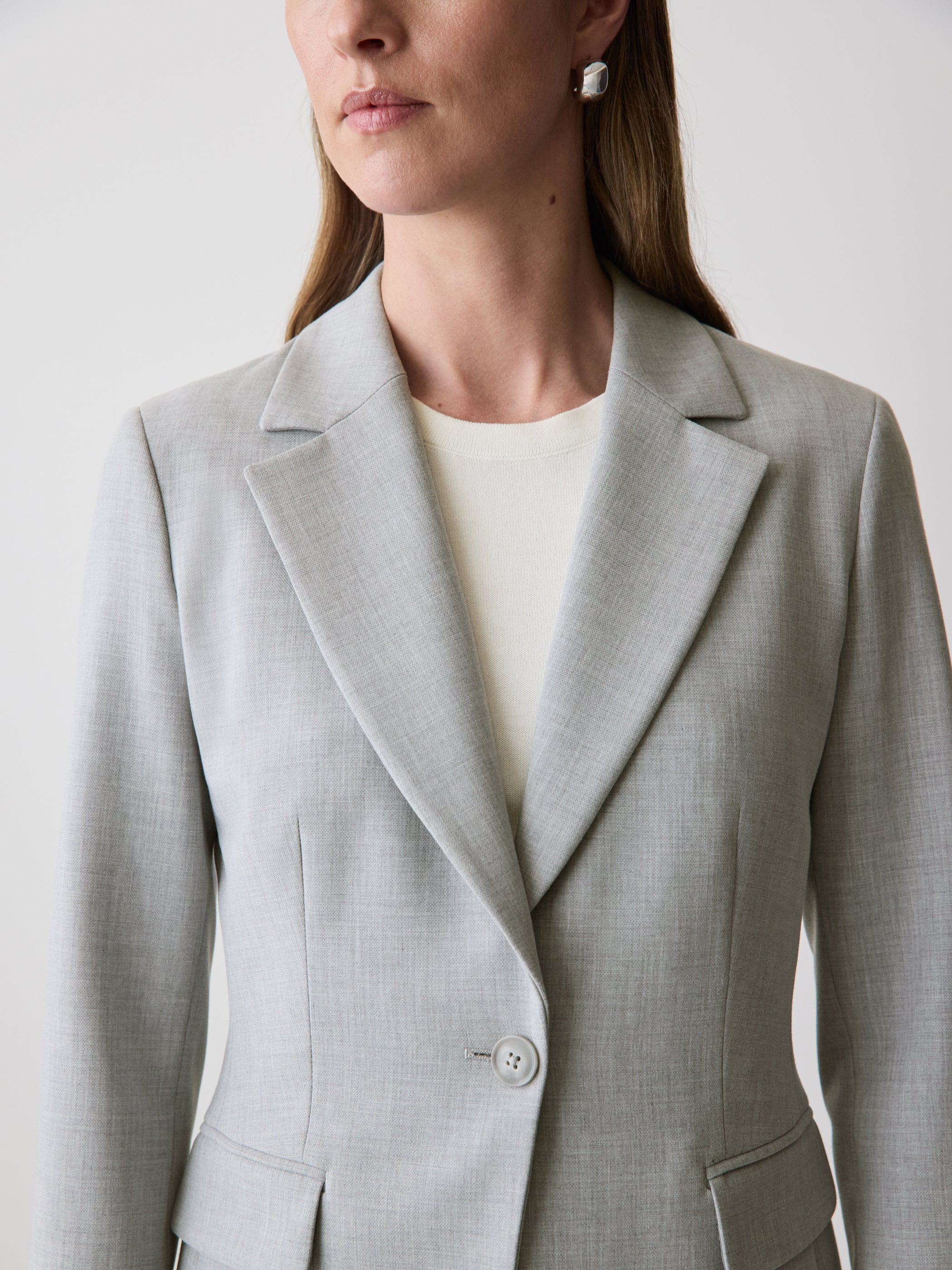 One-Button Fitted Blazer rw&co On Sale