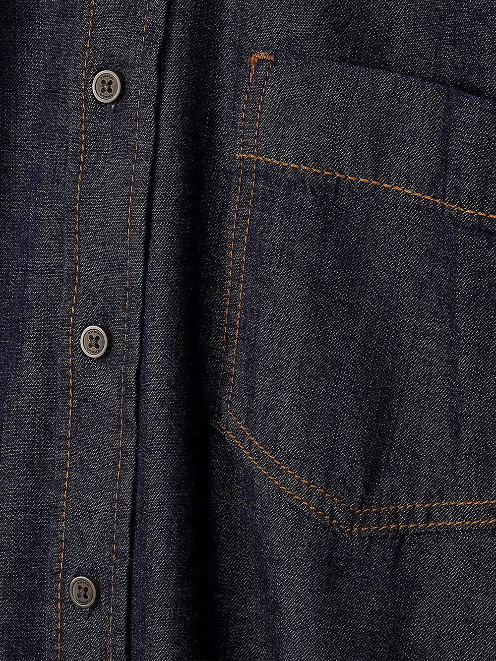 Long-Sleeve Raw Denim Shirt with Chest Pocket rw&co Exclusive Sale Price