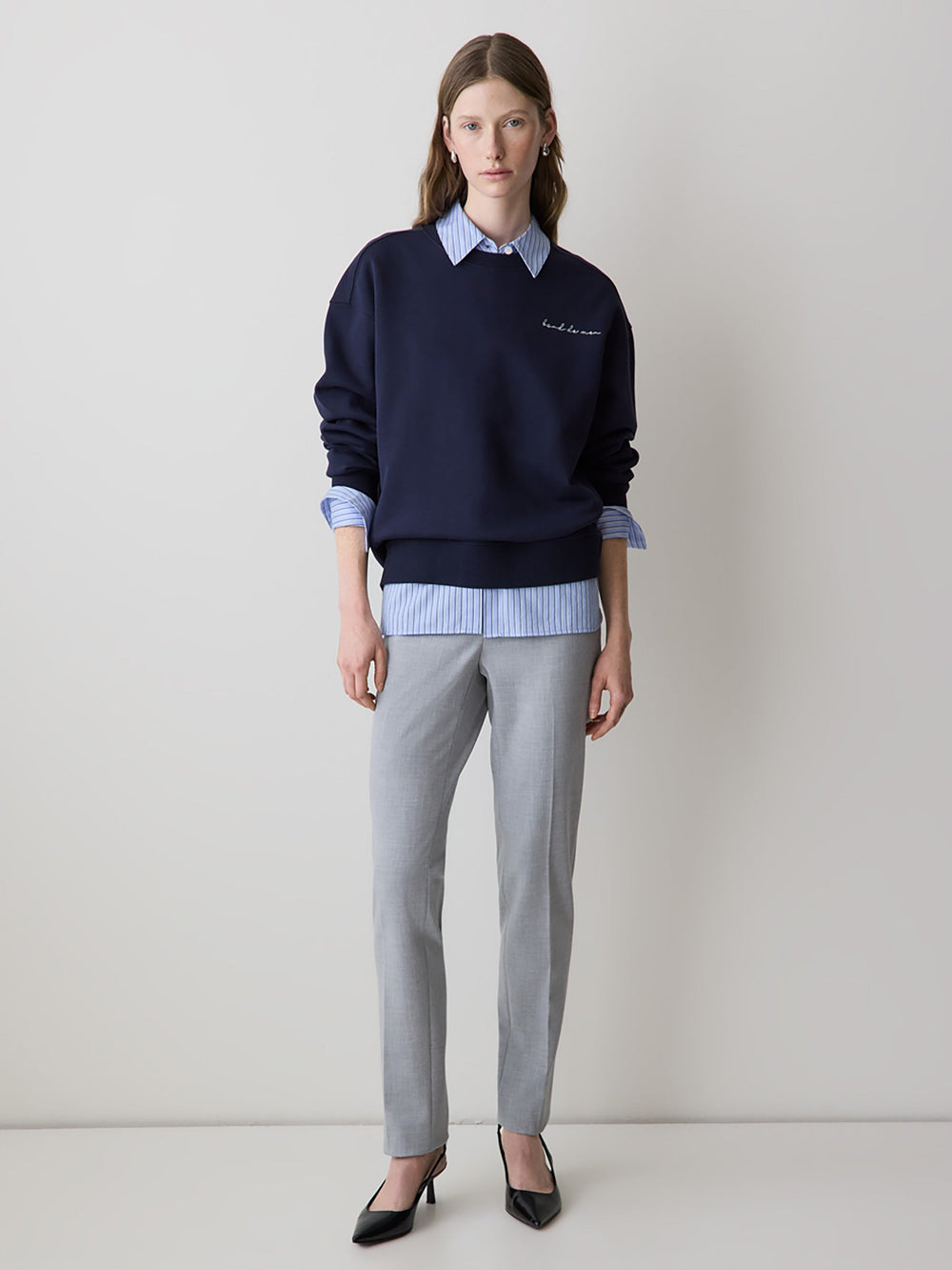 Mid-Rise Long Slim-Leg Signature Pant rw&co Special Offer