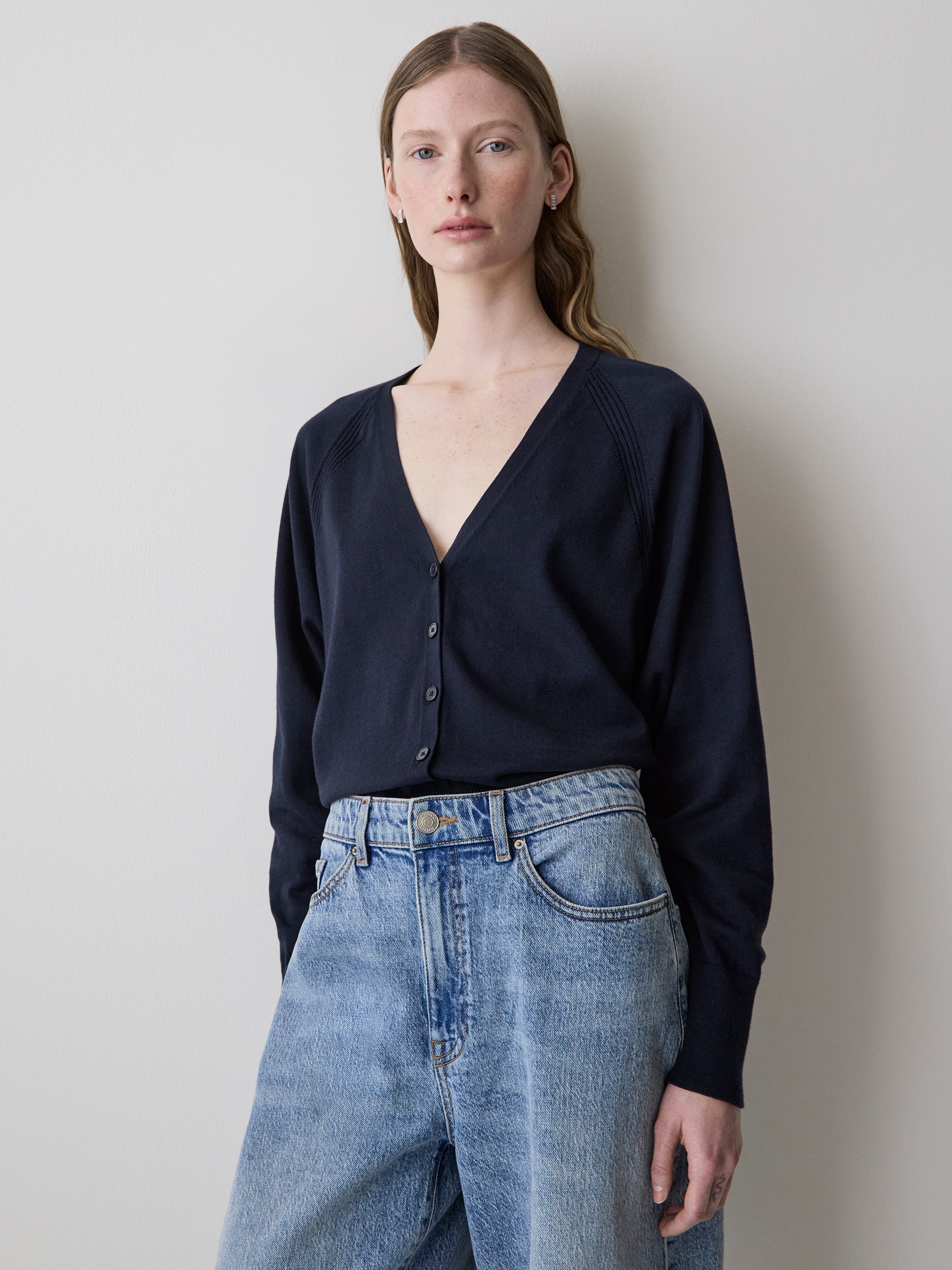 Long-Sleeve V-Neck Cardigan rw&co Special Offer