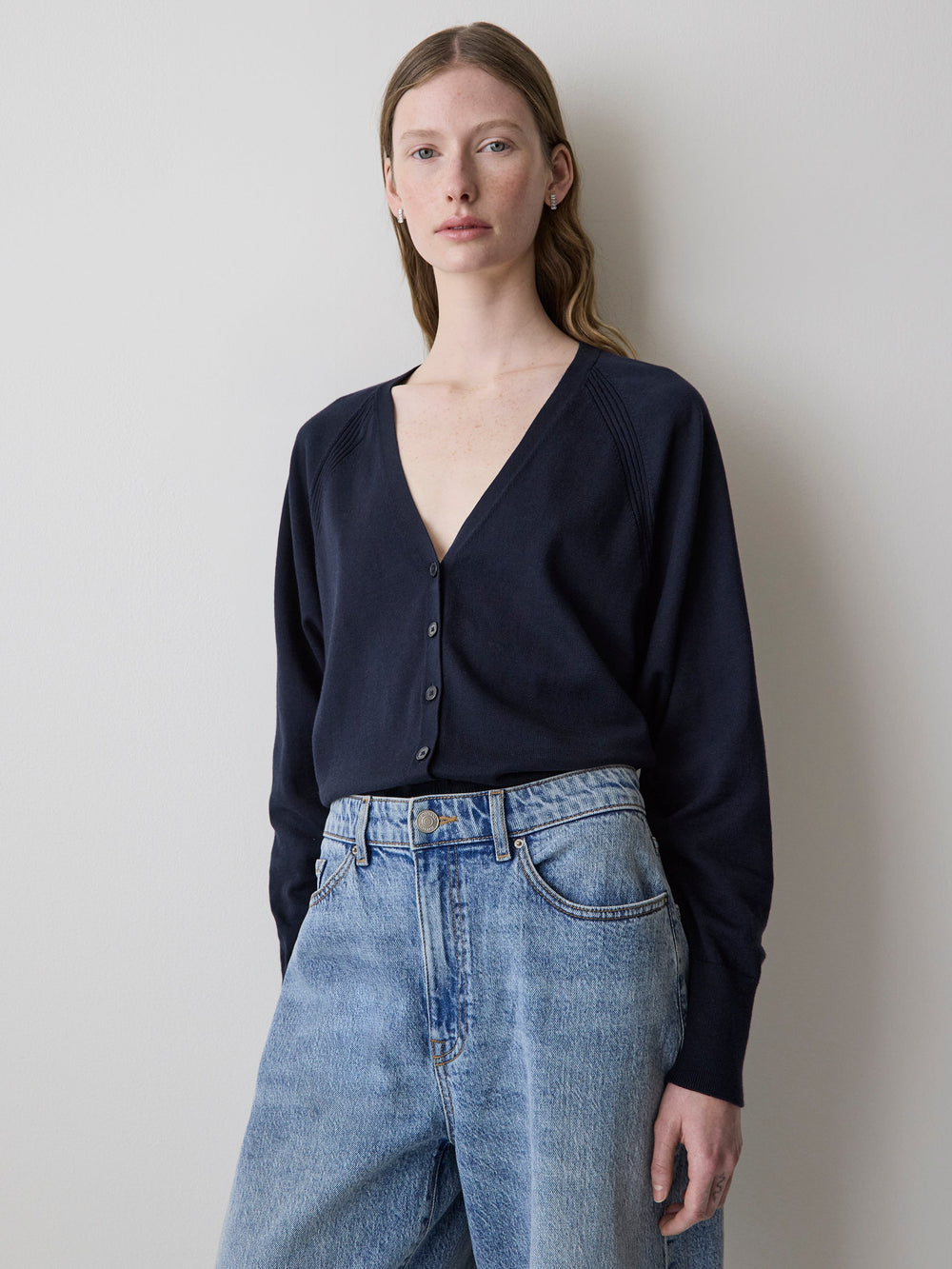 Long-Sleeve V-Neck Cardigan rw&co Special Offer