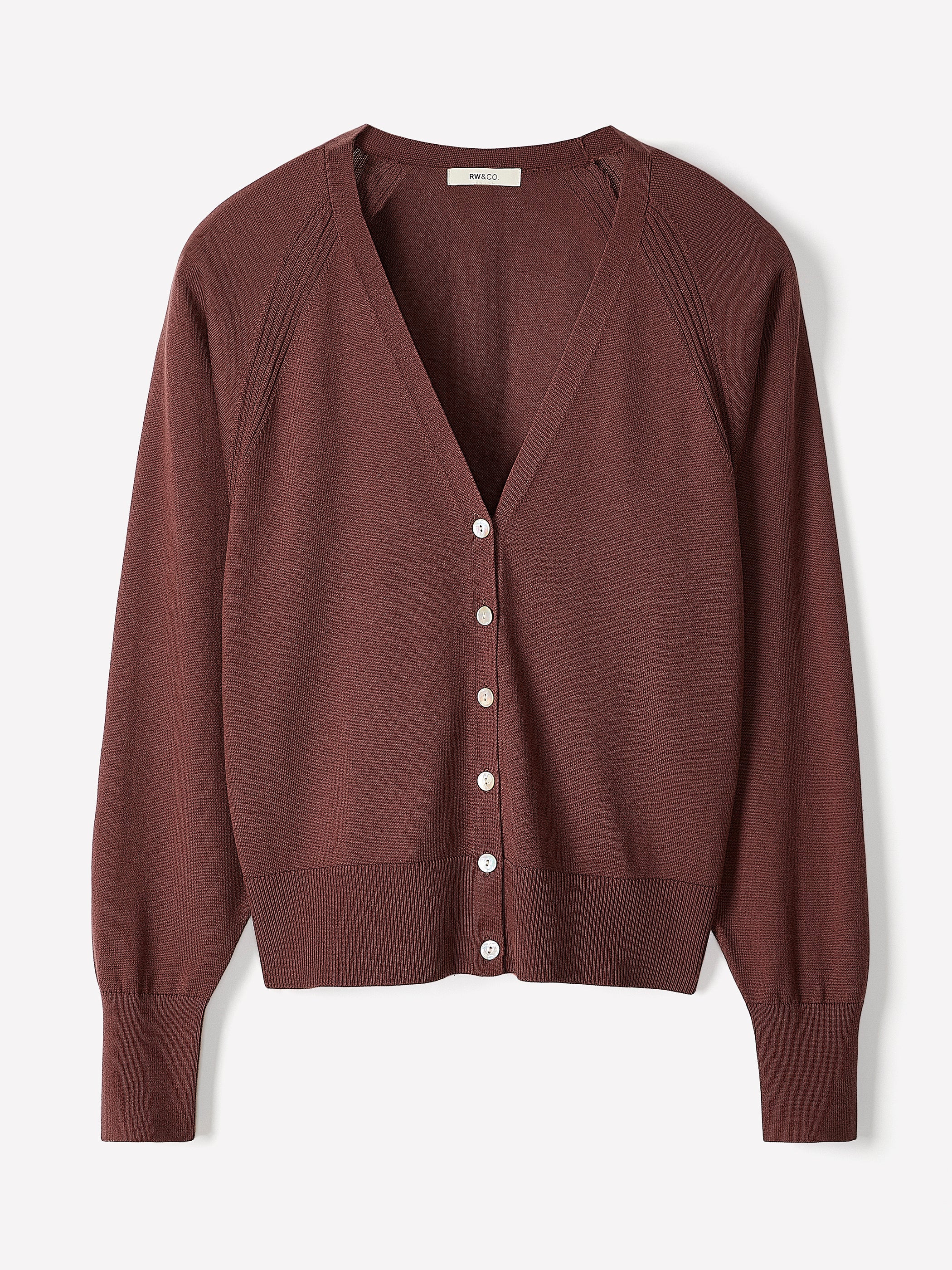 Long-Sleeve V-Neck Cardigan rw&co Special Offer