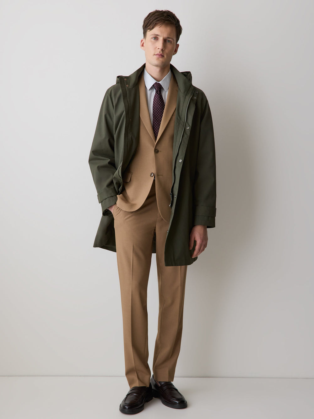 Slim Fit Peachy Camel Suit Blazer rw&co Exclusive Sale Price