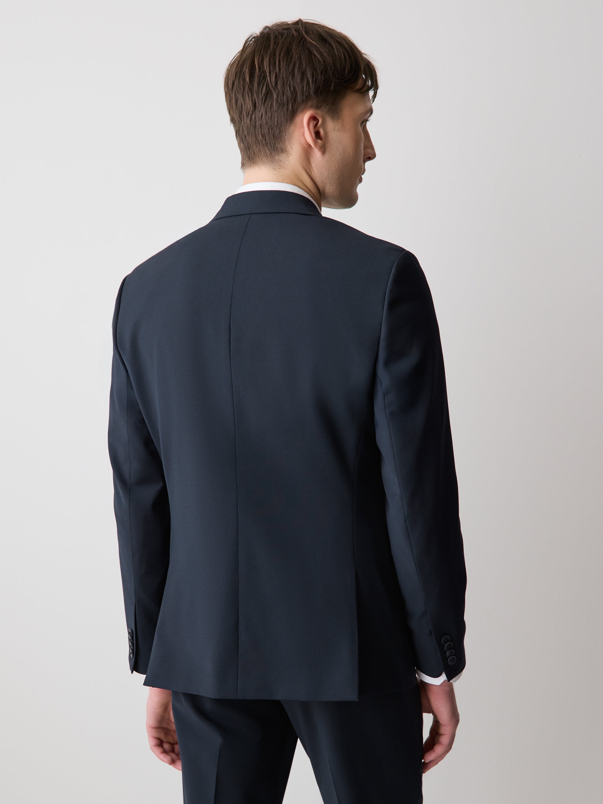 Slim Fit Navy Wool Suit Blazer rw&co Special Promo Price