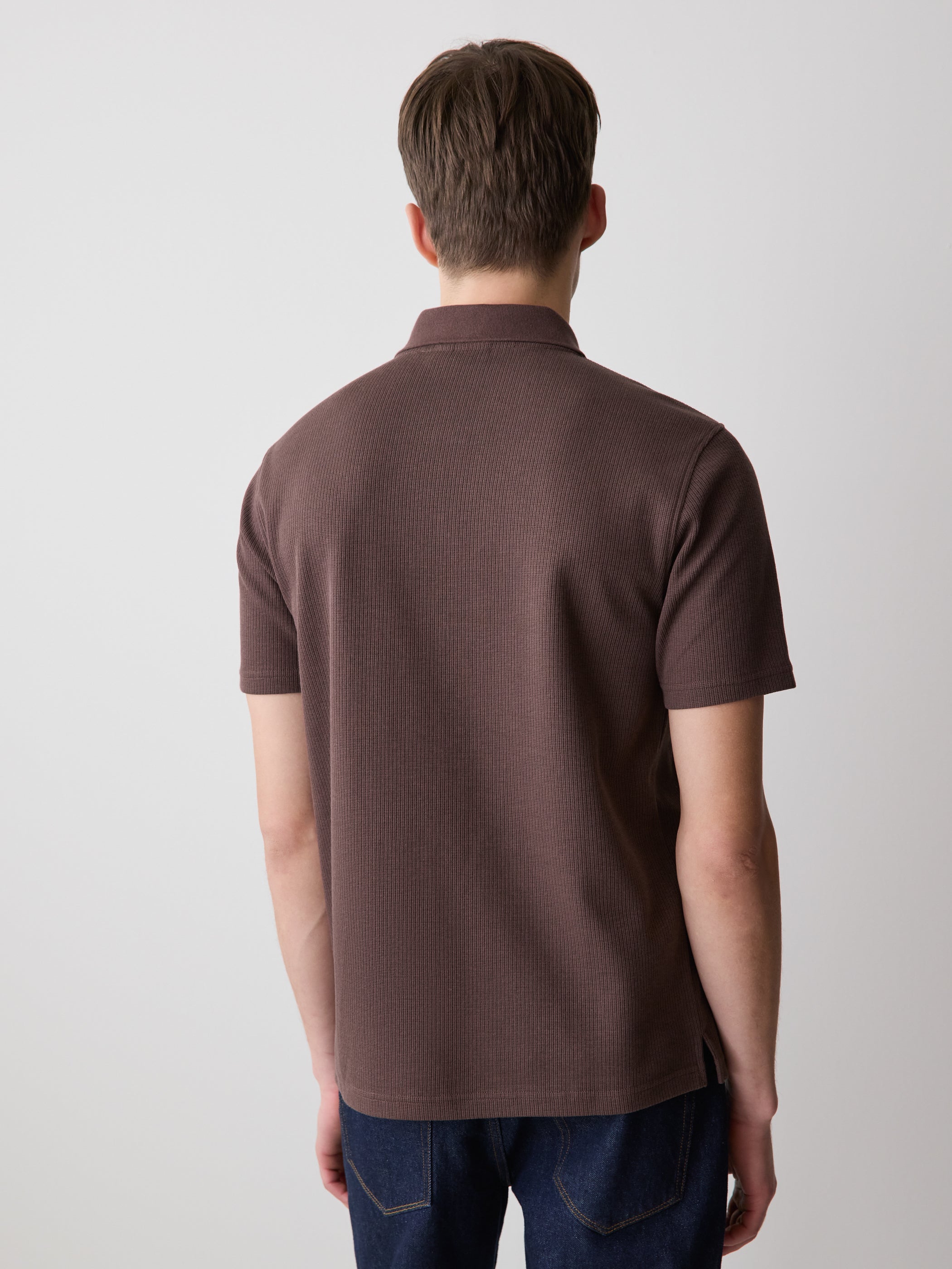 Short-Sleeve Ribbed Quarter-Zip Polo rw&co On Sale