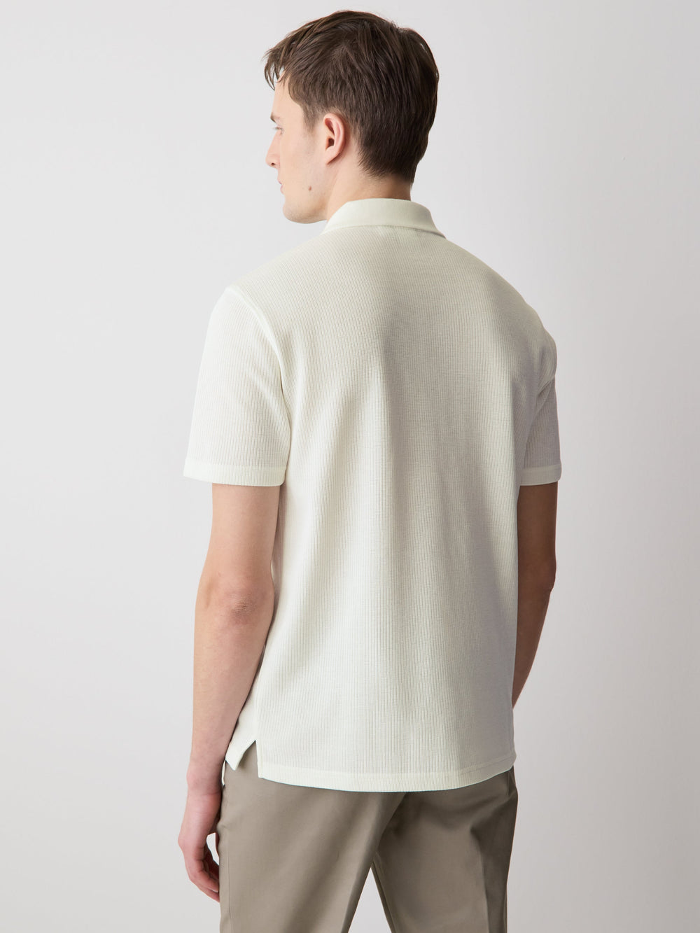 Short-Sleeve Ribbed Quarter-Zip Polo rw&co On Sale