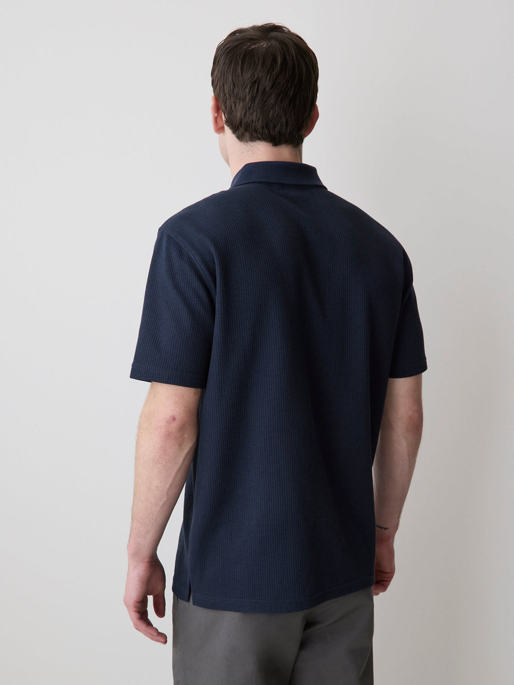 Short-Sleeve Ribbed Quarter-Zip Polo rw&co On Sale