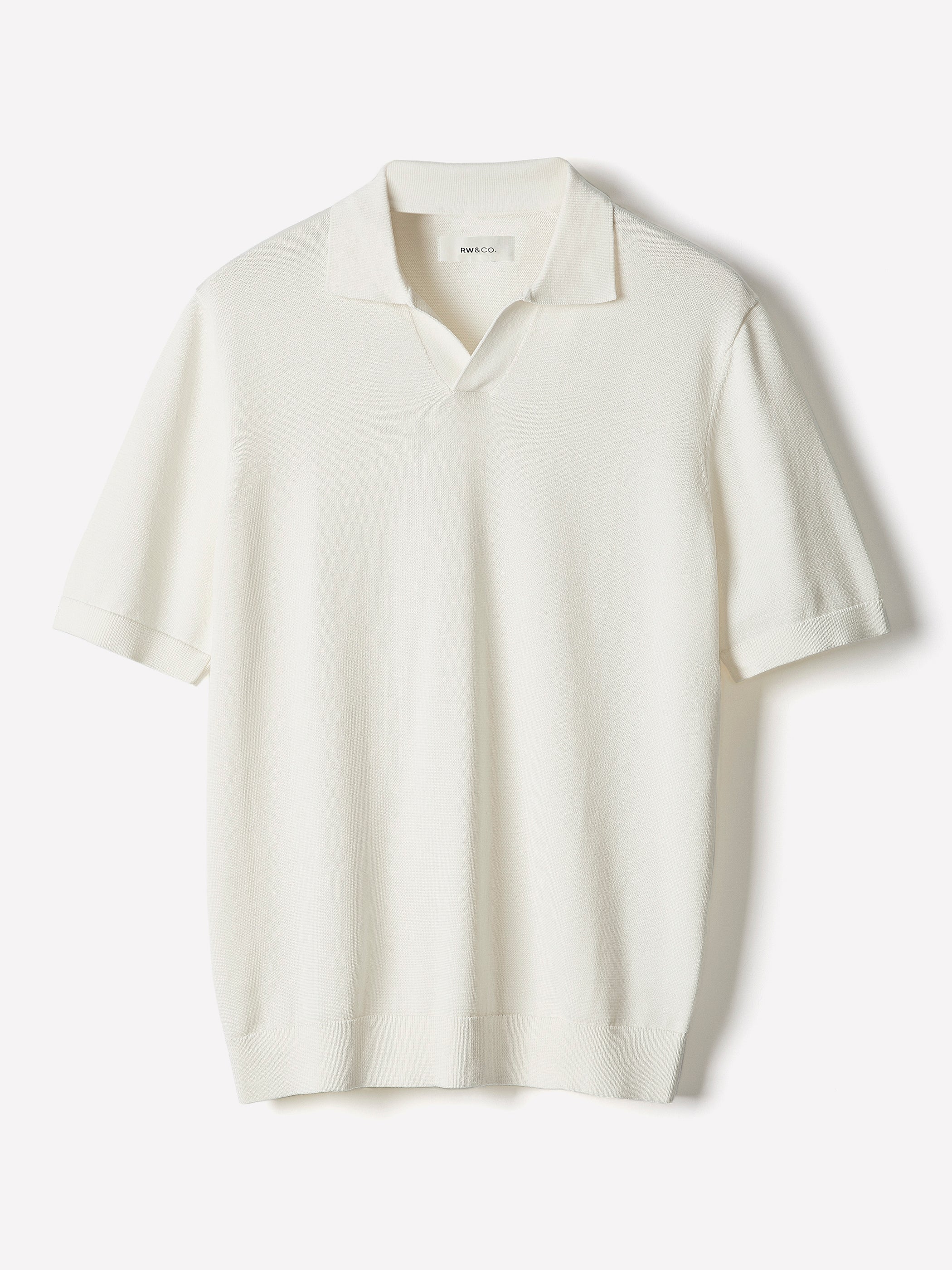 Cotton Short-Sleeve Polo with Johnny Collar rw&co Exclusive Sale Price