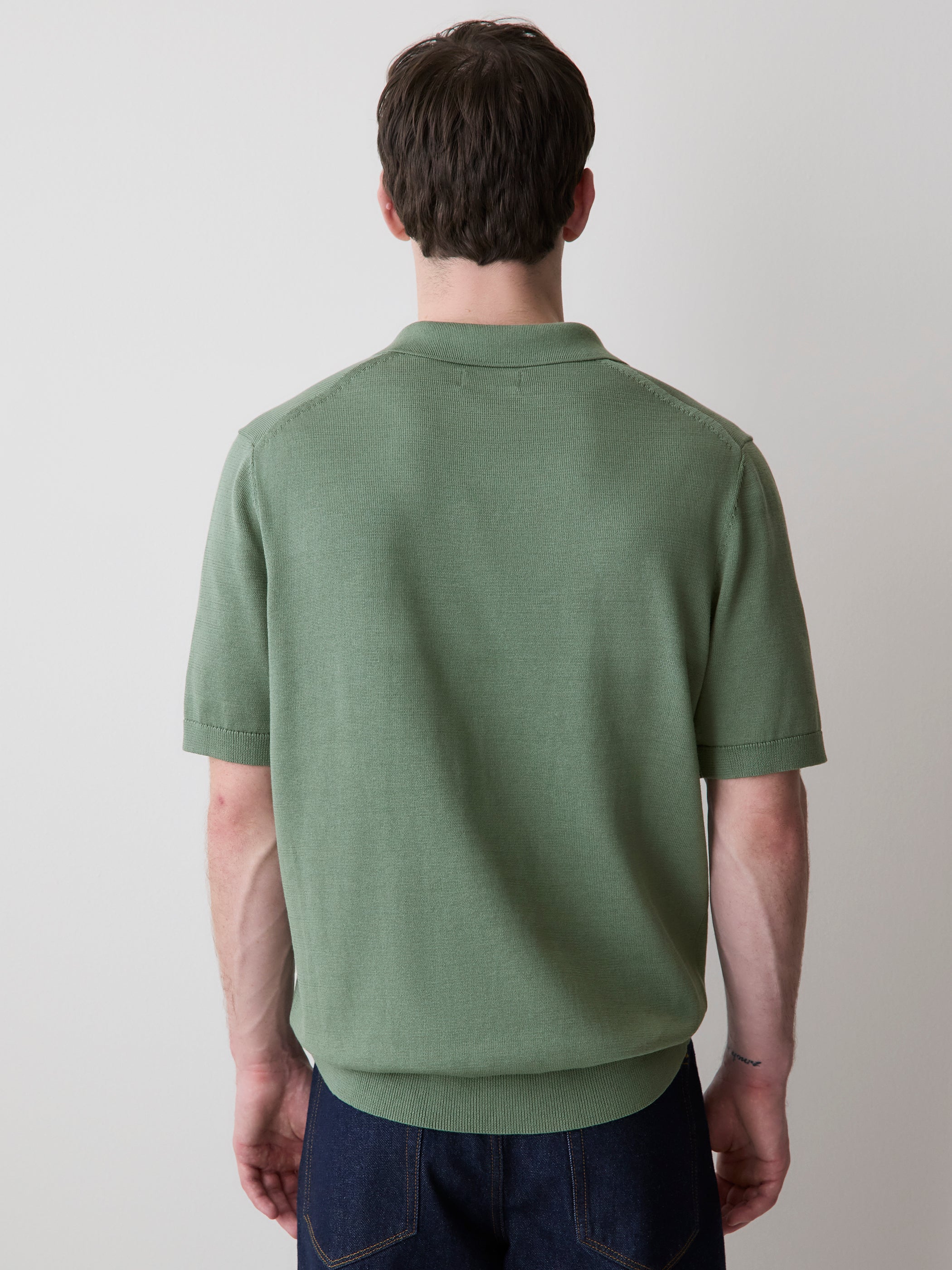 Cotton Short-Sleeve Polo with Johnny Collar rw&co Exclusive Sale Price