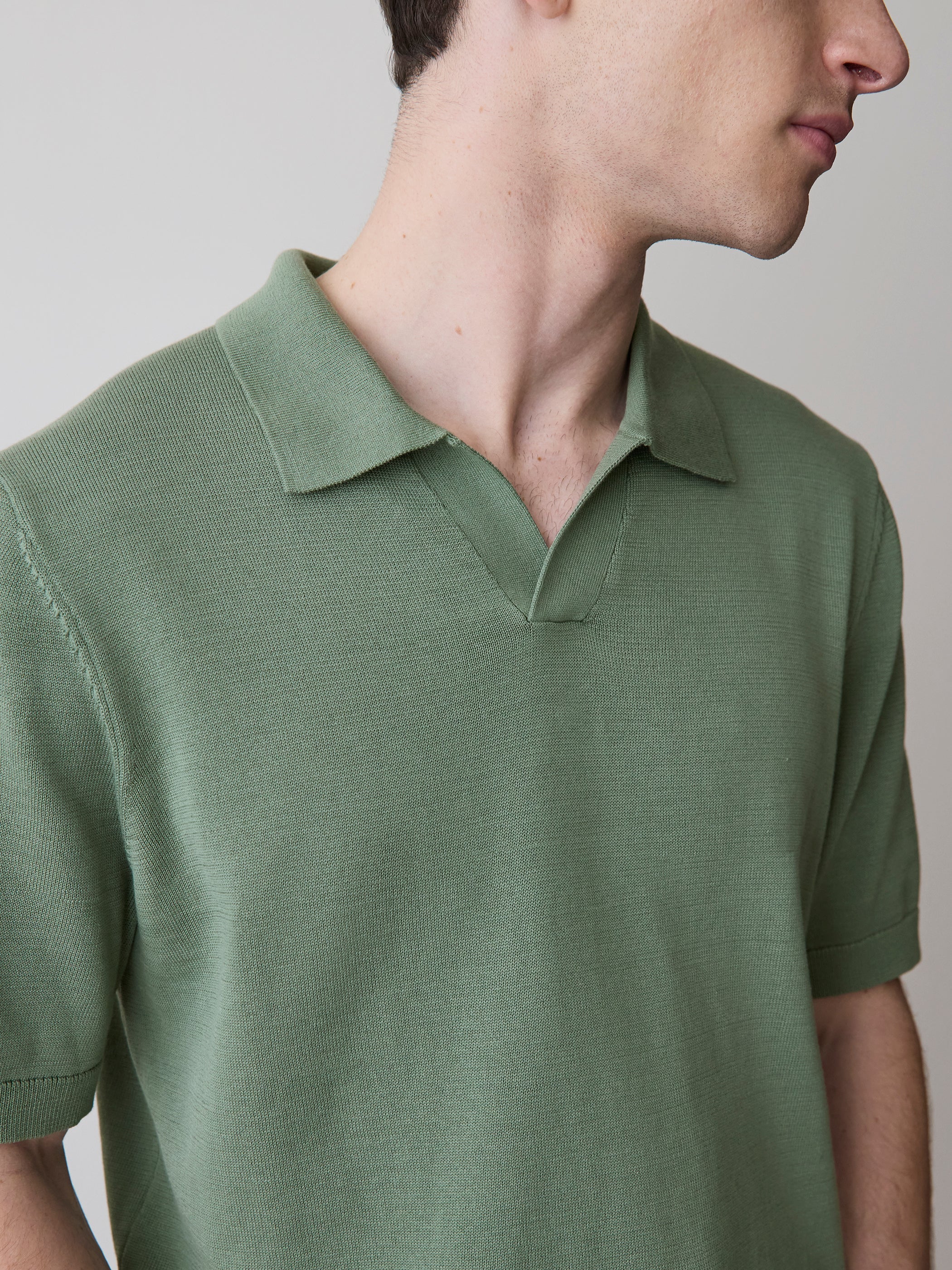 Cotton Short-Sleeve Polo with Johnny Collar rw&co Exclusive Sale Price