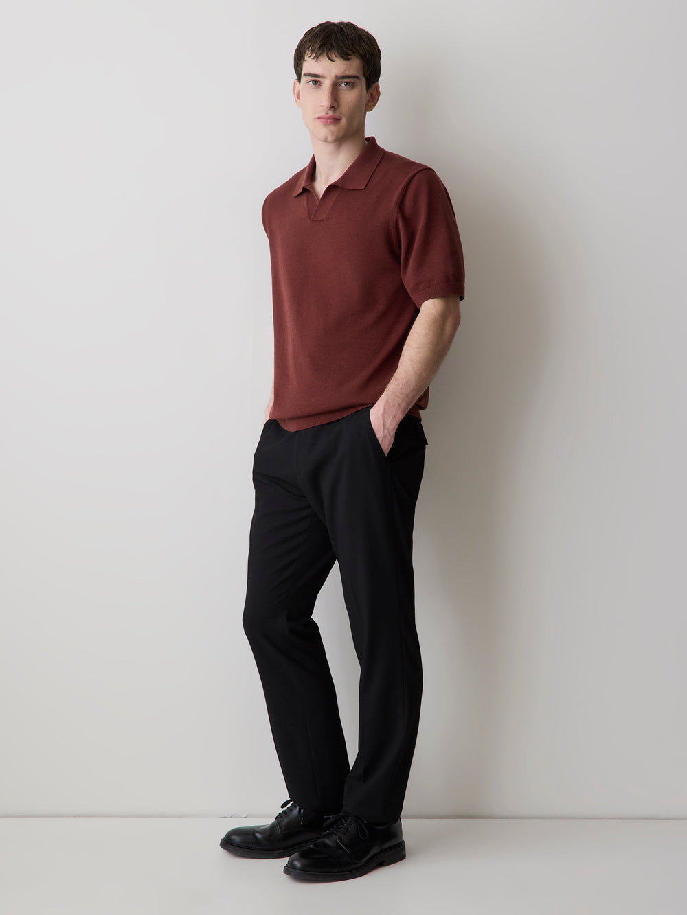Cotton Short-Sleeve Polo with Johnny Collar rw&co Exclusive Sale Price