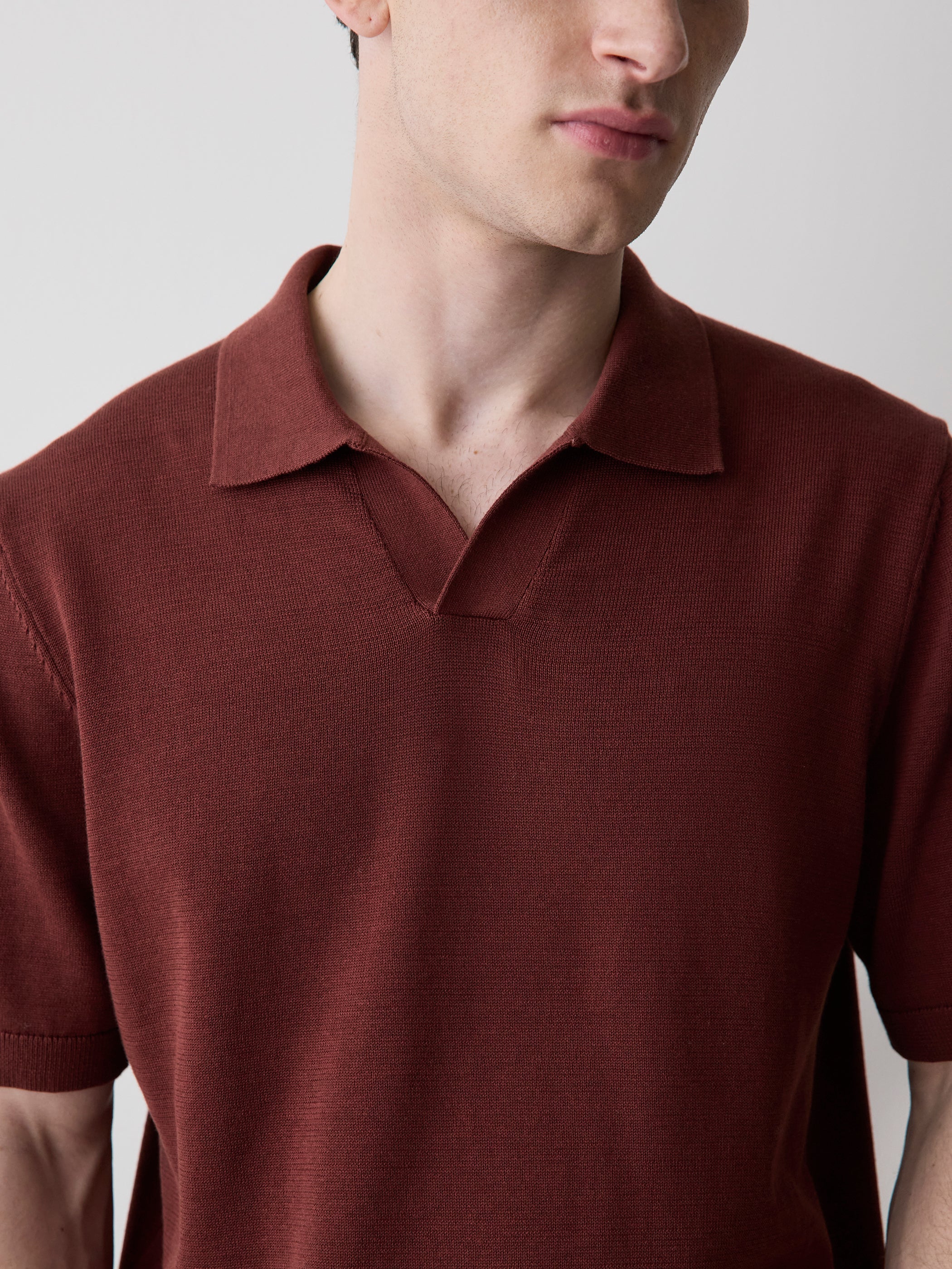 Cotton Short-Sleeve Polo with Johnny Collar rw&co Exclusive Sale Price