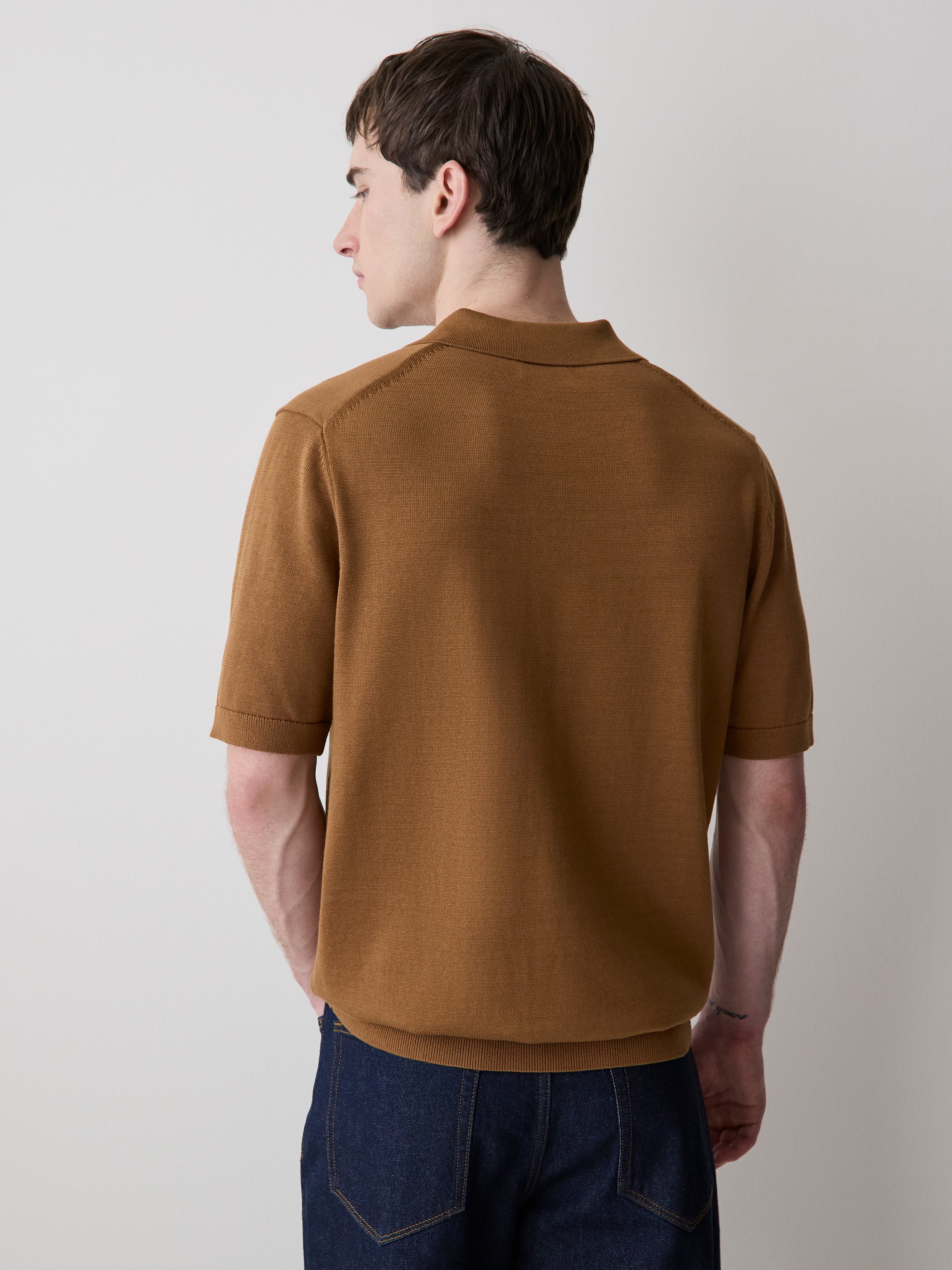 Cotton Short-Sleeve Polo with Johnny Collar rw&co Exclusive Sale Price