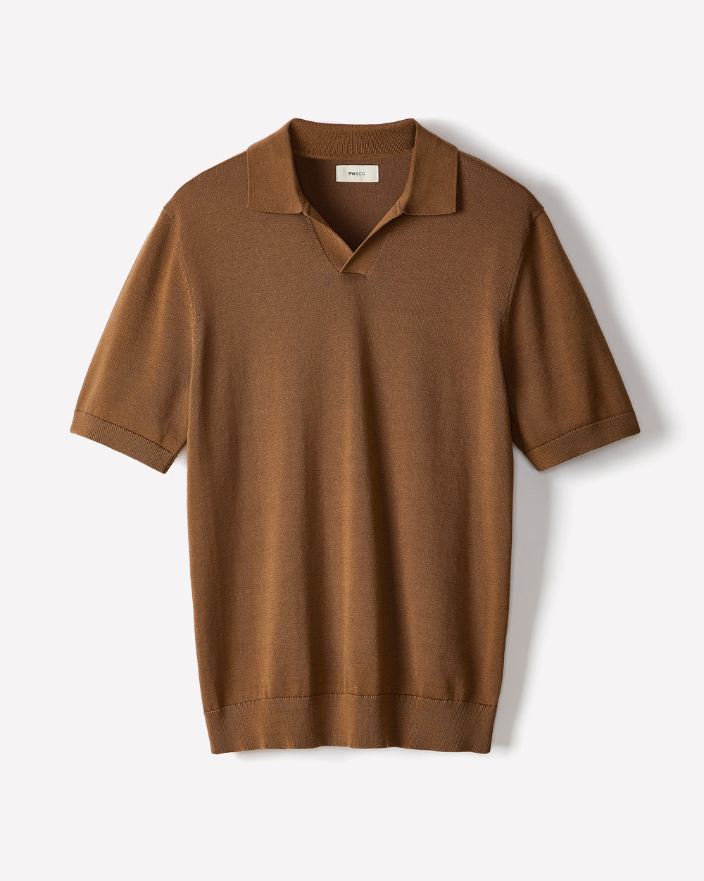 Cotton Short-Sleeve Polo with Johnny Collar rw&co Exclusive Sale Price